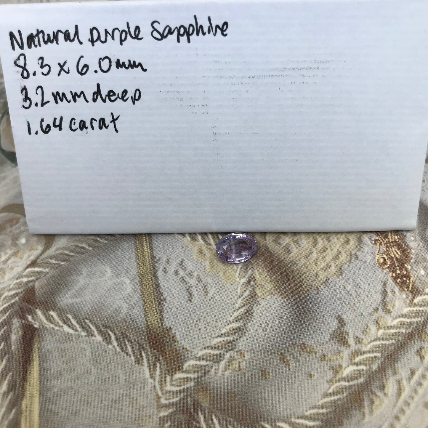 Natural Purple Sapphire 1.64 carat 8.3x6mm Oval Cut, Faceted Loose Gemstone Lavender Purple Unmounted Gem Fancy Color Sapphire