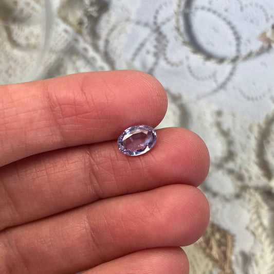 Natural Purple Sapphire 1.64 carat 8.3x6mm Oval Cut, Faceted Loose Gemstone Lavender Purple Unmounted Gem Fancy Color Sapphire