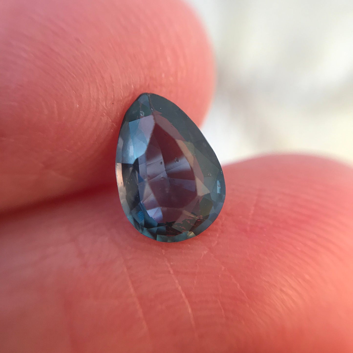 1.49 carat Natural Purple- Greenish Blue Sapphire  8.7x6.2 mm Pear Cut, Faceted Unmounted Gem - Color Change/Shift