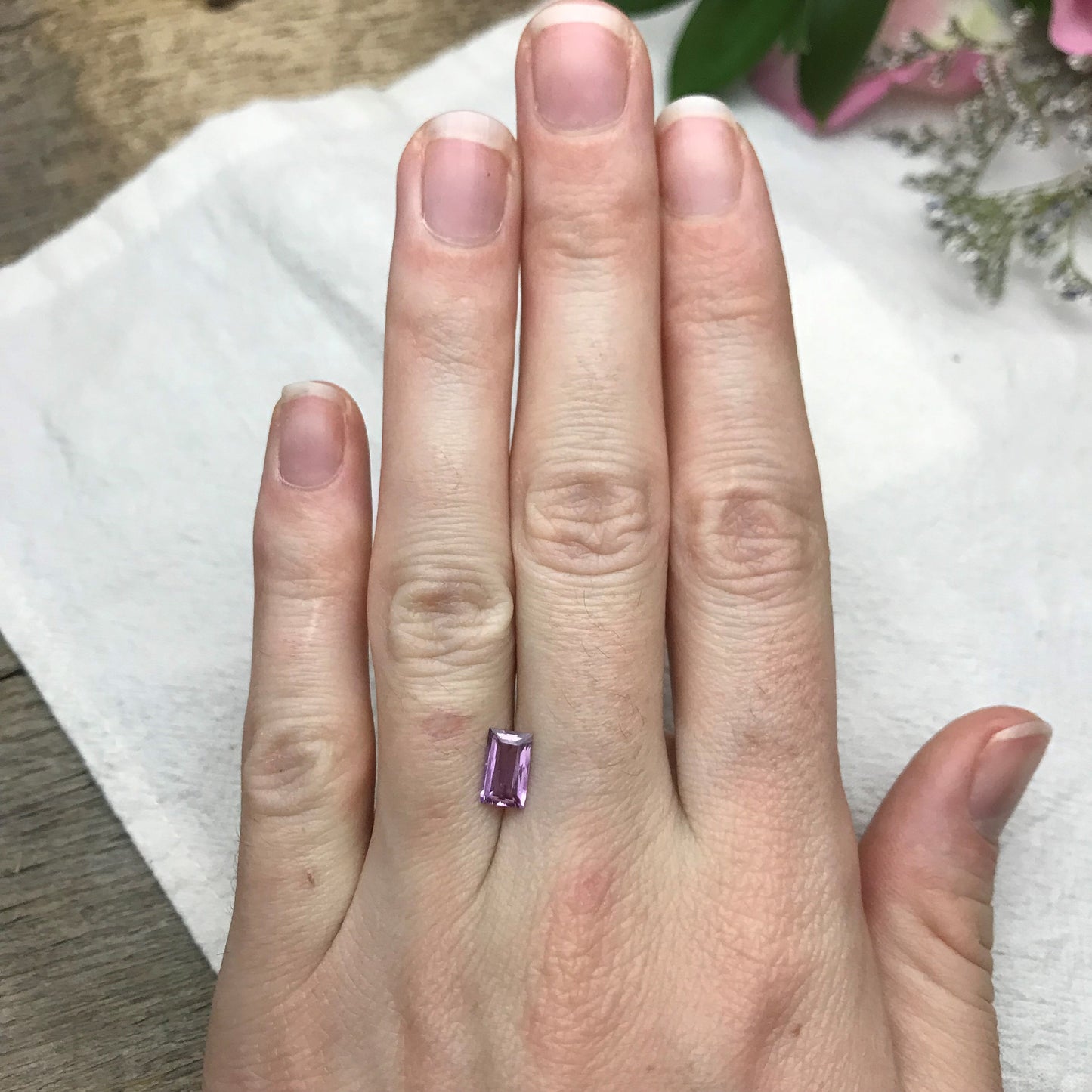 GIA Certified 1 Ct. Natural Purple Sapphire 7.7x4.8mm Rectangle Pinkish Purple Sapphire Loose Faceted