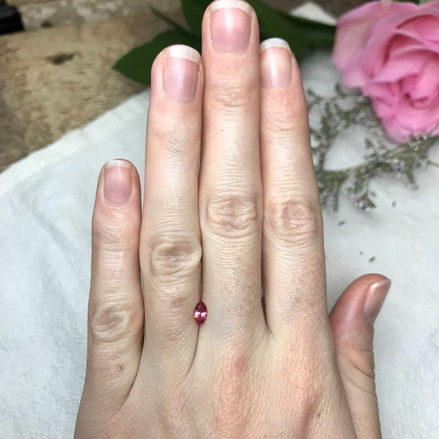 0.19 Ct. Natural Red Beryl Marquise Cut, Utah Red Beryl, Faceted Bixbite, 5.9x3.3, Mixed Color Red Beryl