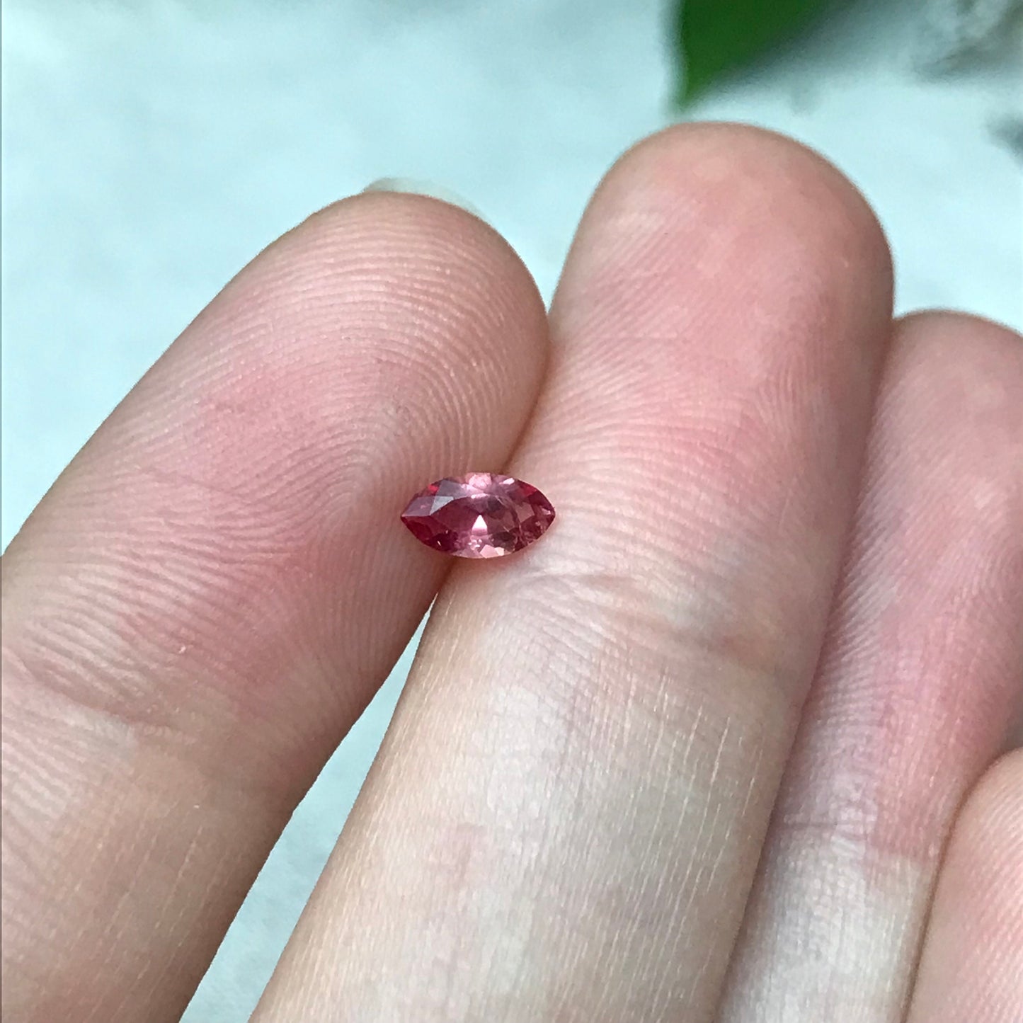 0.19 Ct. Natural Red Beryl Marquise Cut, Utah Red Beryl, Faceted Bixbite, 5.9x3.3, Mixed Color Red Beryl
