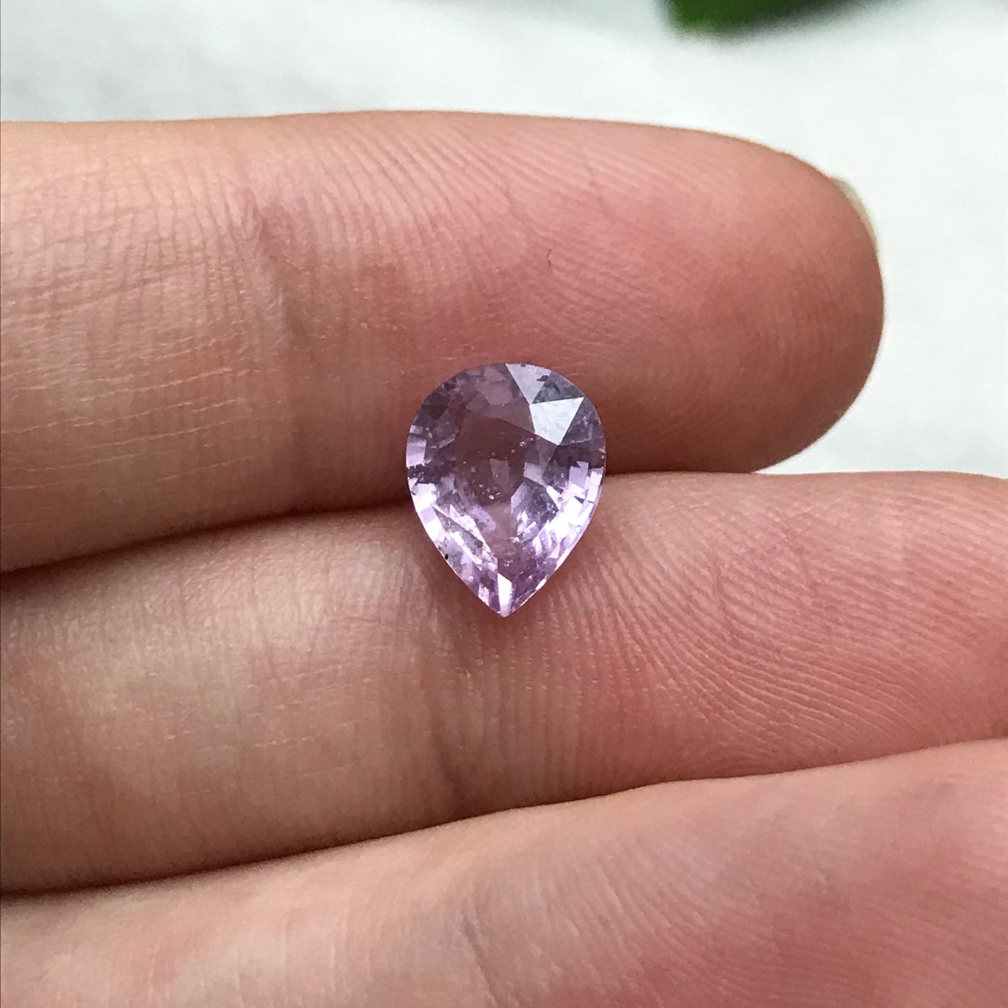 2 Ct. GIA Certified Purple-Pink Sapphire 9x7.4mm Pear Cut, Madagascar Unheated Sapphire, Light Color
