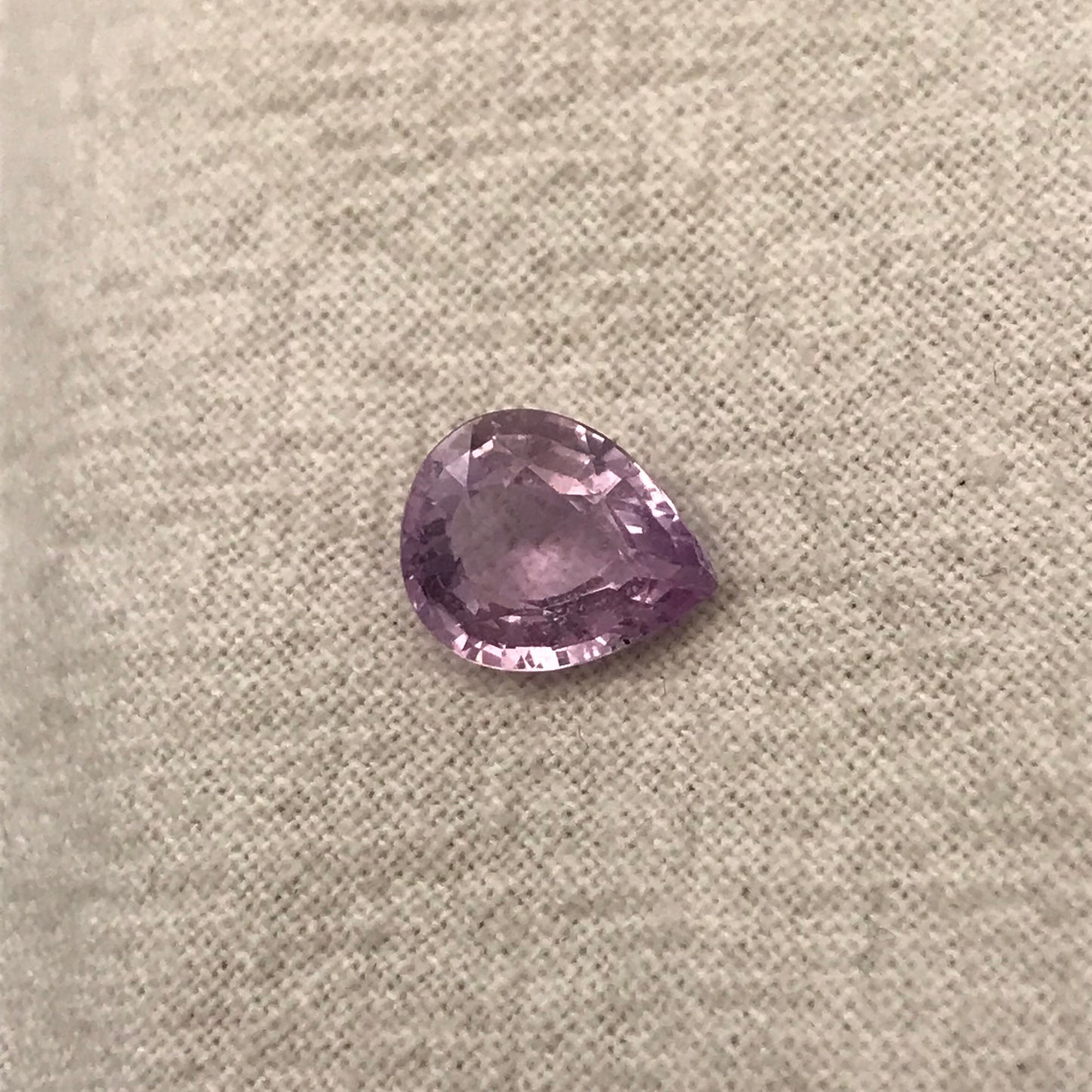2 Ct. GIA Certified Purple-Pink Sapphire 9x7.4mm Pear Cut, Madagascar Unheated Sapphire, Light Color