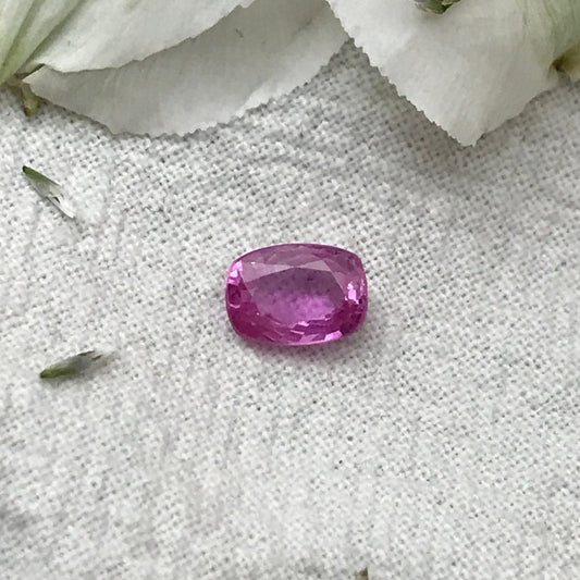 1.19 Ct. GIA Certified Pink Sapphire 7x5mm Cushion Cut, Madagascar Unheated Sapphire