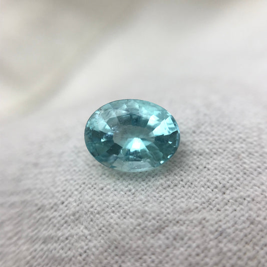 1.52 ct GIA Certified Paraiba Tourmaline 8x6mm, Natural  Copper and Maganese Bearing Blue Green Tourmaline, Clarity Enhanced Tourmaline