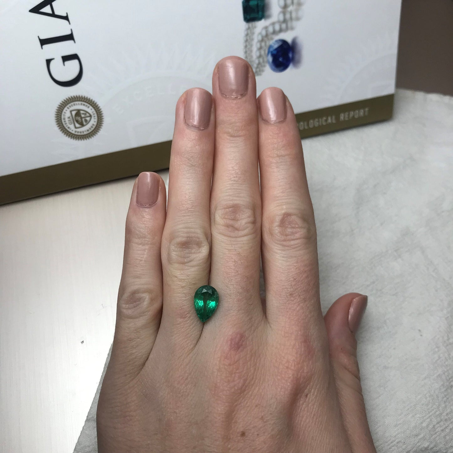 GIA Certified 2.76 cts Emerald 11.4x7.6 mm Pear Cut Faceted Loose Gem, Nice Natural Zambian Emerald