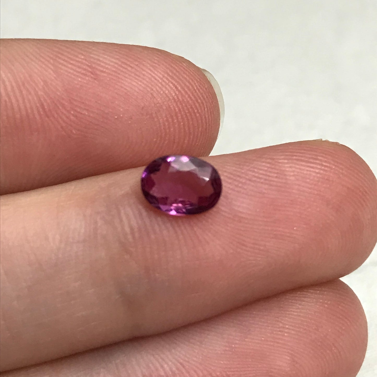 7x5mm Natural Purplish Pink Garnet, 0.81 carat Rose Garnet, Faceted Oval Cut Rhodolite Garnet Gem