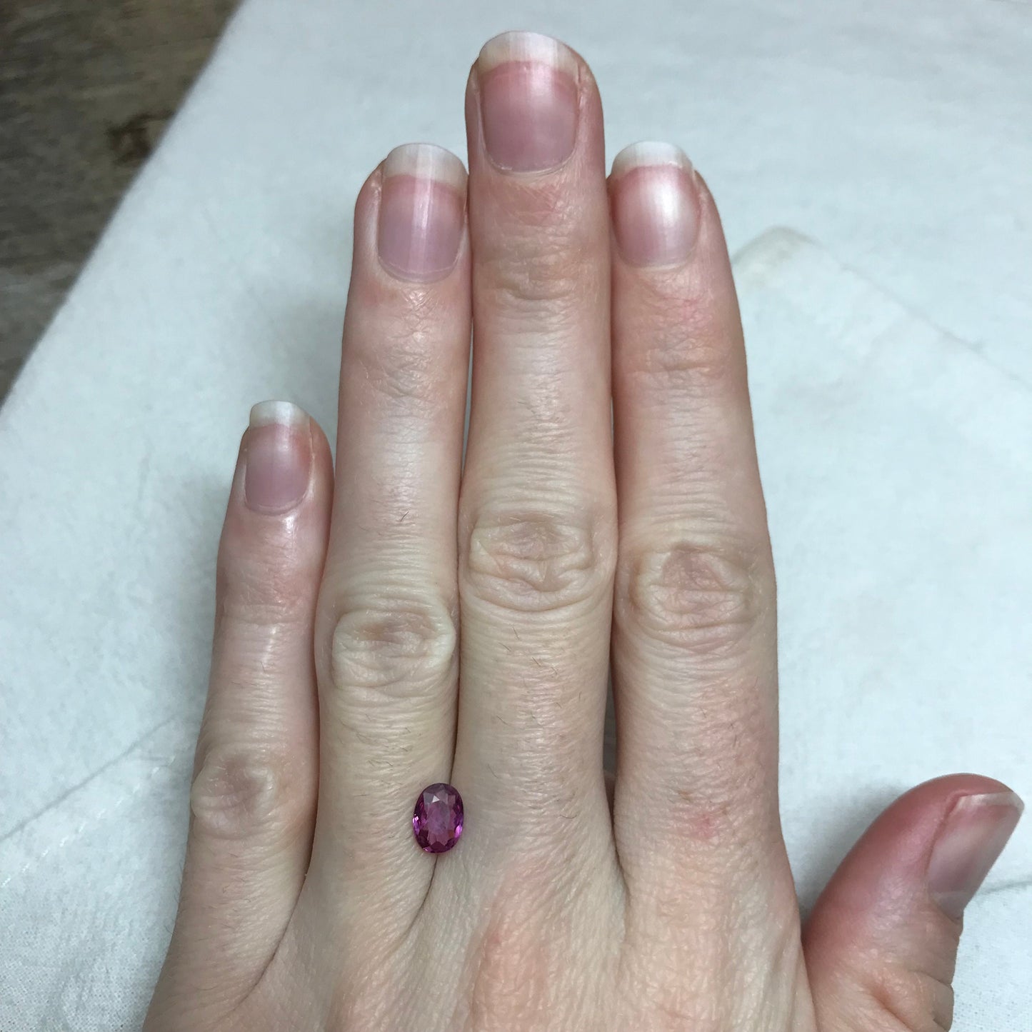 7x5mm Natural Purplish Pink Garnet, 0.81 carat Rose Garnet, Faceted Oval Cut Rhodolite Garnet Gem
