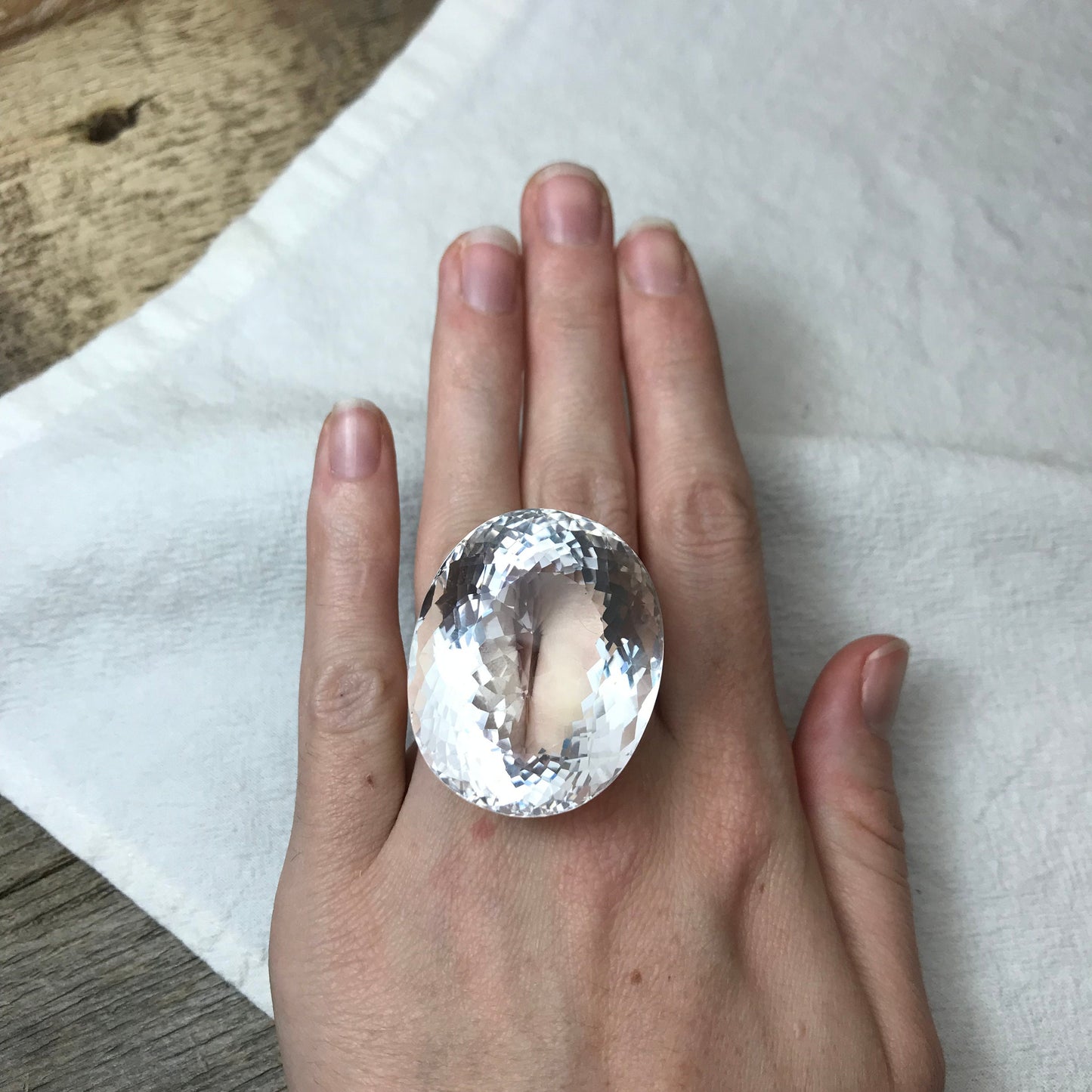 190 Carat Quartz 38x31mm Oval Cut Loose Gem, Large Gemstone, Big Faceted Stone