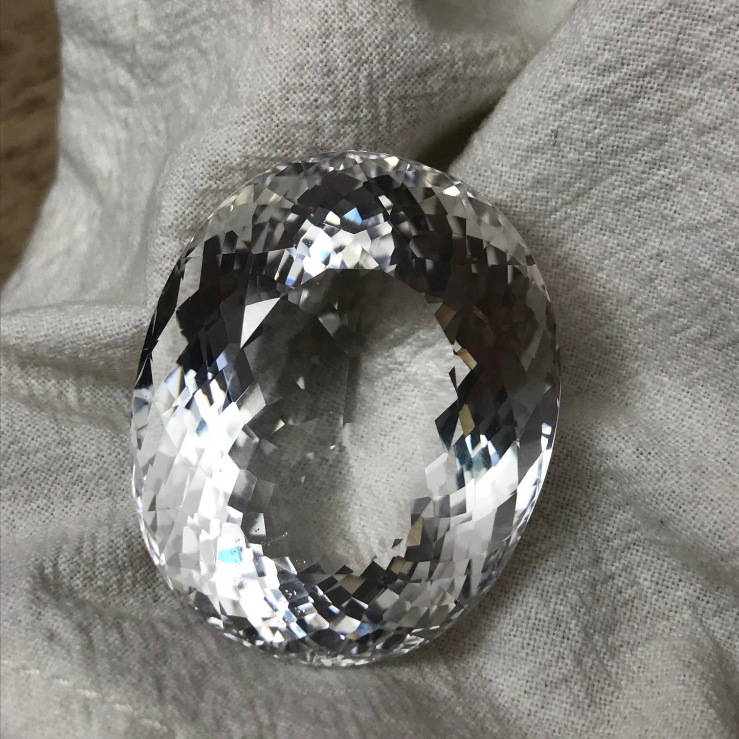 190 Carat Quartz 38x31mm Oval Cut Loose Gem, Large Gemstone, Big Faceted Stone