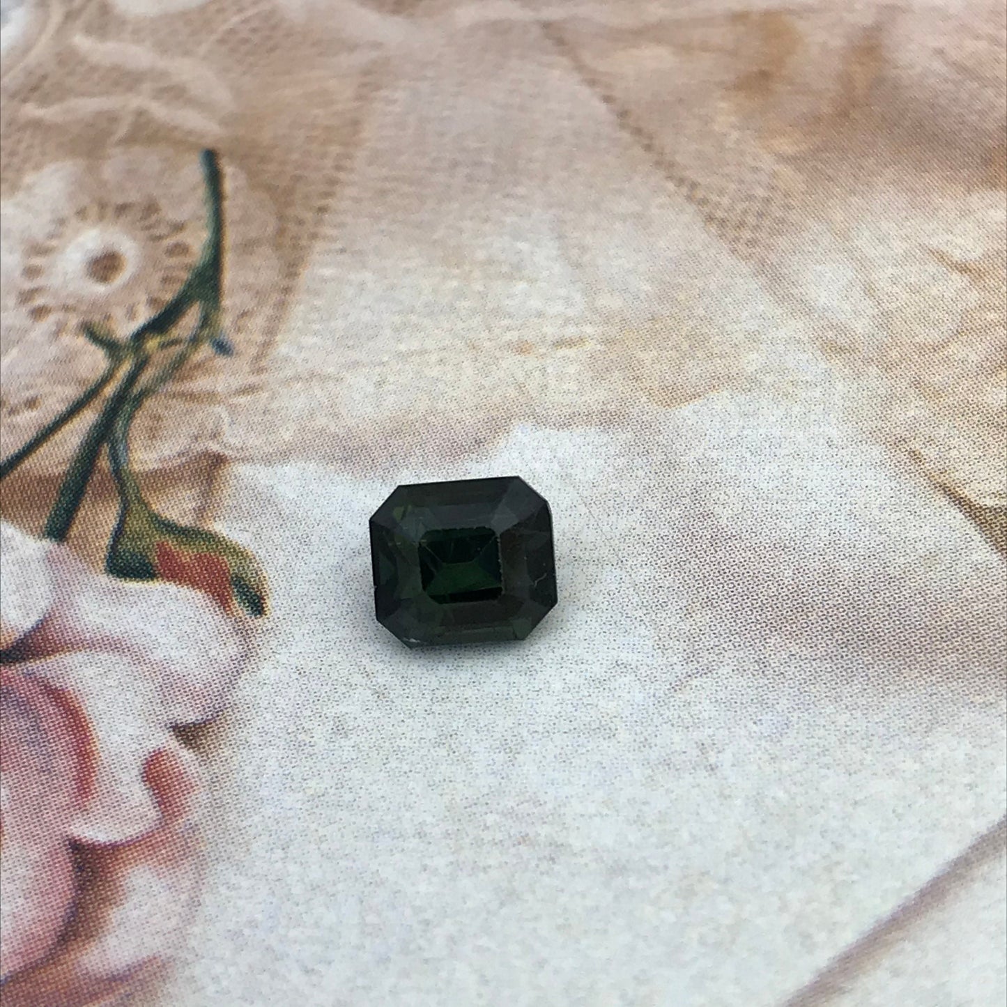 1.66 ct Natural Green Sapphire 6.3x5.7mm Octagon cut, Loose Faceted Gemstone, Bluish Green Sapphire