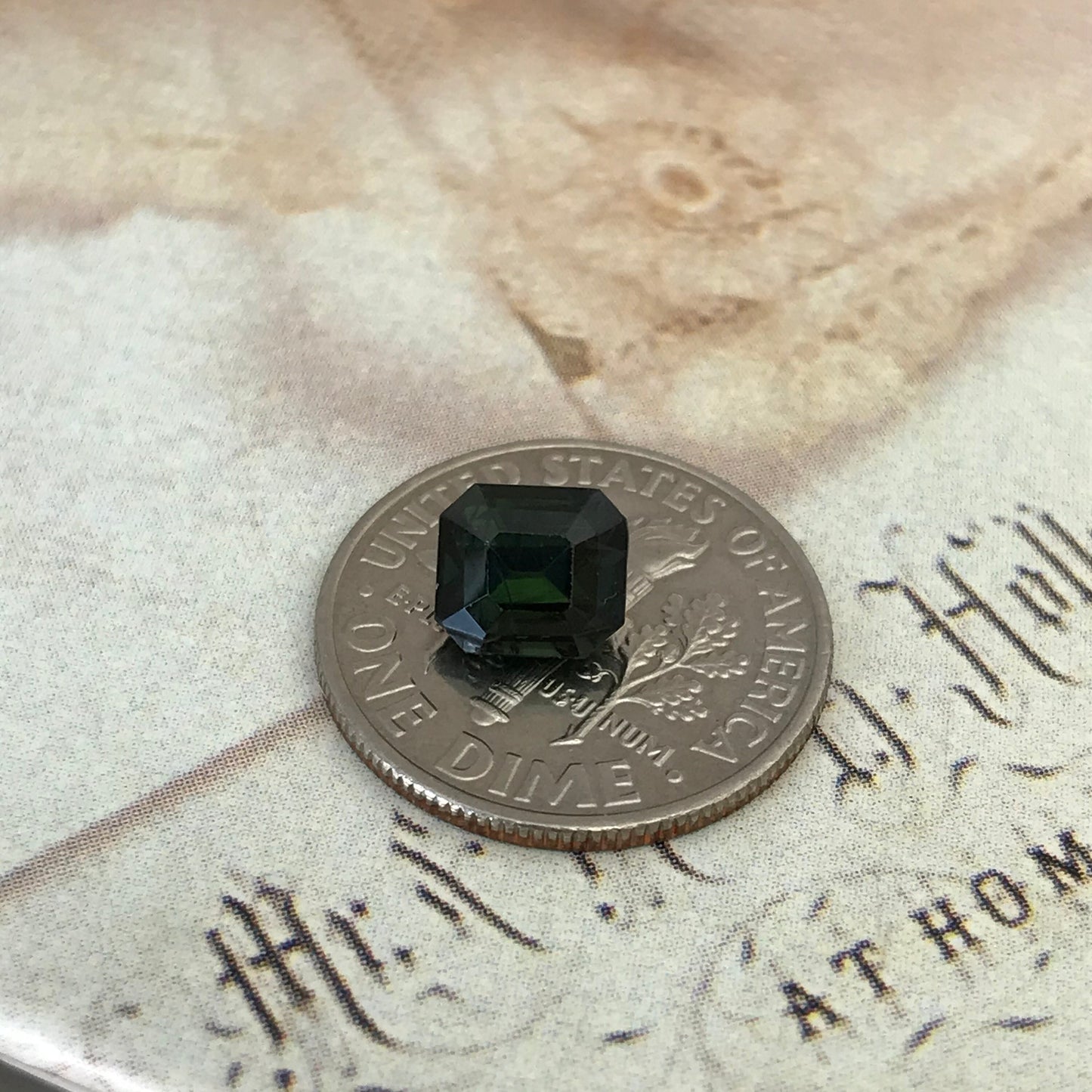 1.66 ct Natural Green Sapphire 6.3x5.7mm Octagon cut, Loose Faceted Gemstone, Bluish Green Sapphire