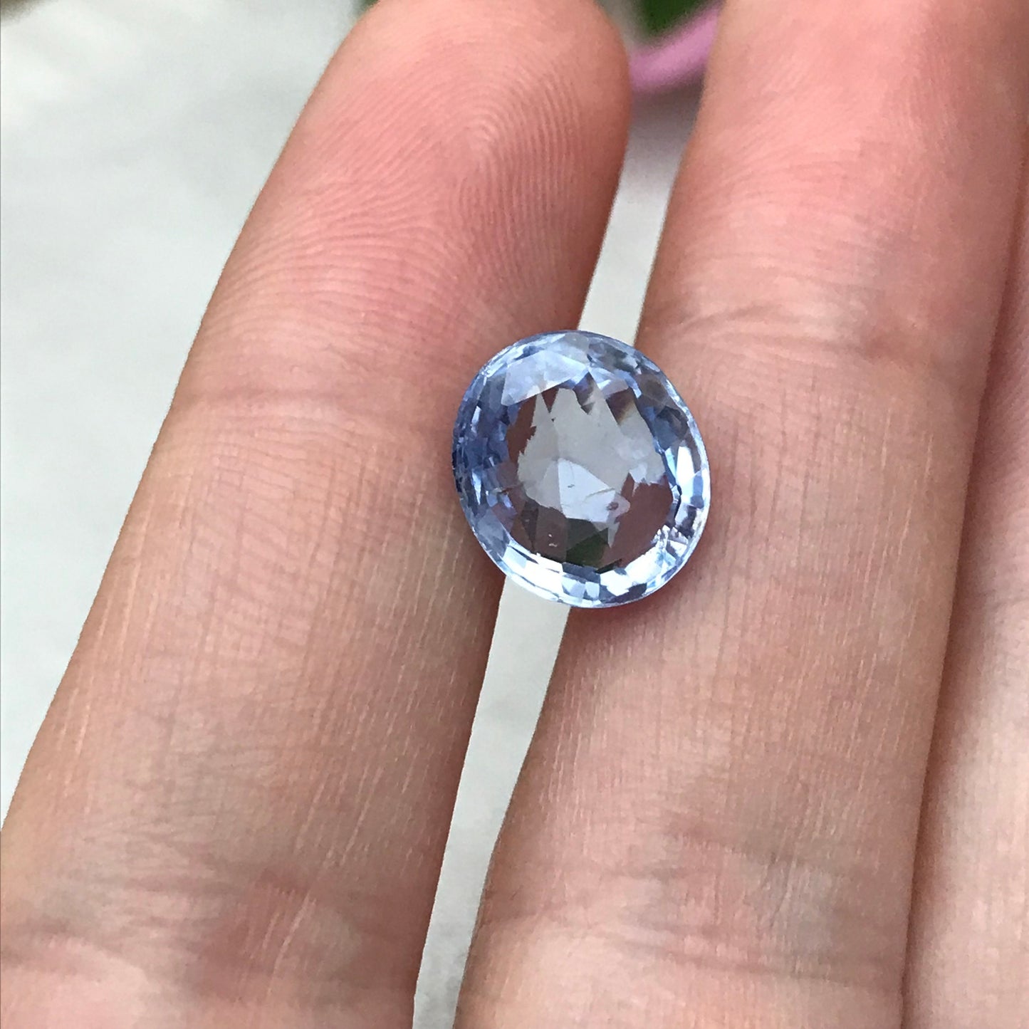 5.51 Ct. Sri Lanka Blue Sapphire GIA Certified Natural Unheated 11.6x10mm Oval cut Faceted Loose  Light BlueSapphire