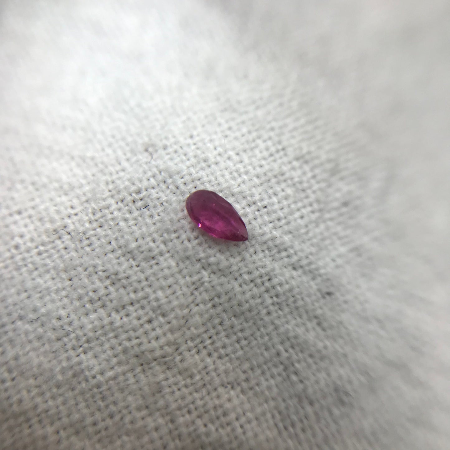 Natural Red Beryl 0.04 Ct. Pear Cut, Utah Red Beryl, VS! Tiny Rare Faceted Bixbite, 3.5x1.8mm