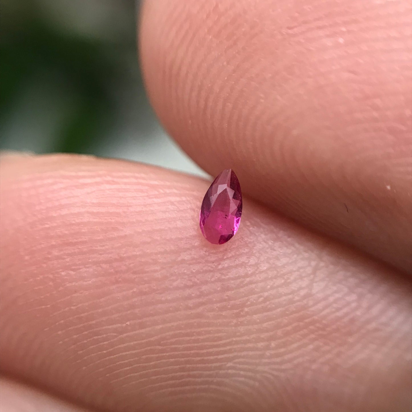 Natural Red Beryl 0.04 Ct. Pear Cut, Utah Red Beryl, VS! Tiny Rare Faceted Bixbite, 3.5x1.8mm