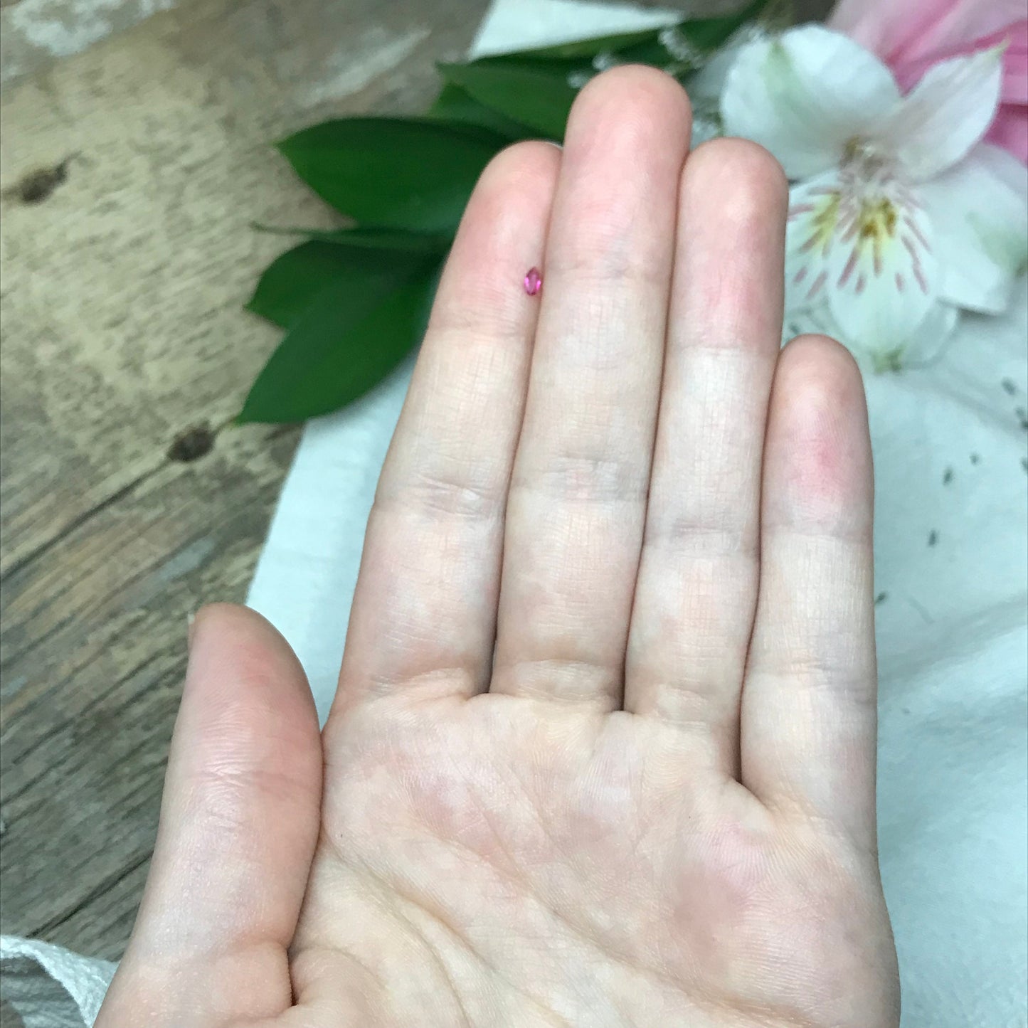 Natural Red Beryl 0.04 Ct. Pear Cut, Utah Red Beryl, VS! Tiny Rare Faceted Bixbite, 3.5x1.8mm