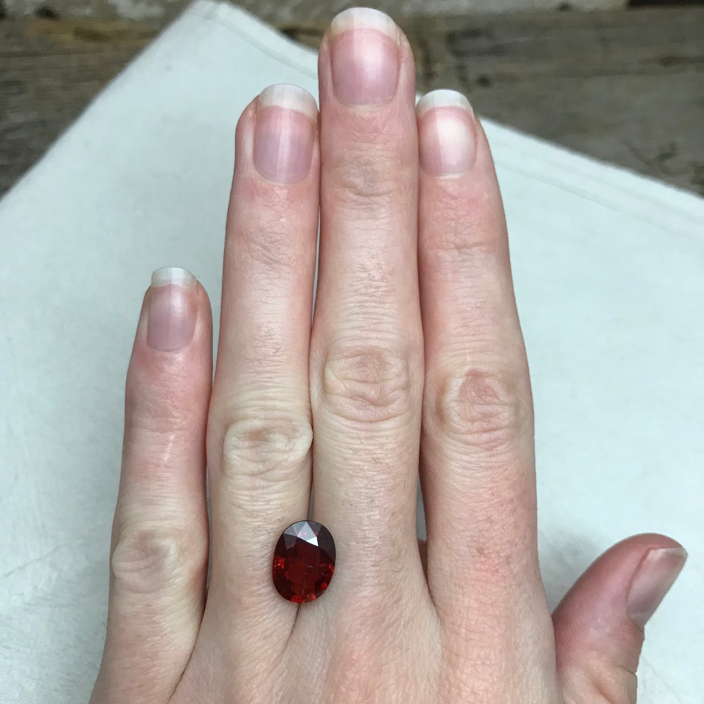 4.83 Ct Spessartite Garnet, 11.5x8.8mm Orangey Red Garnet