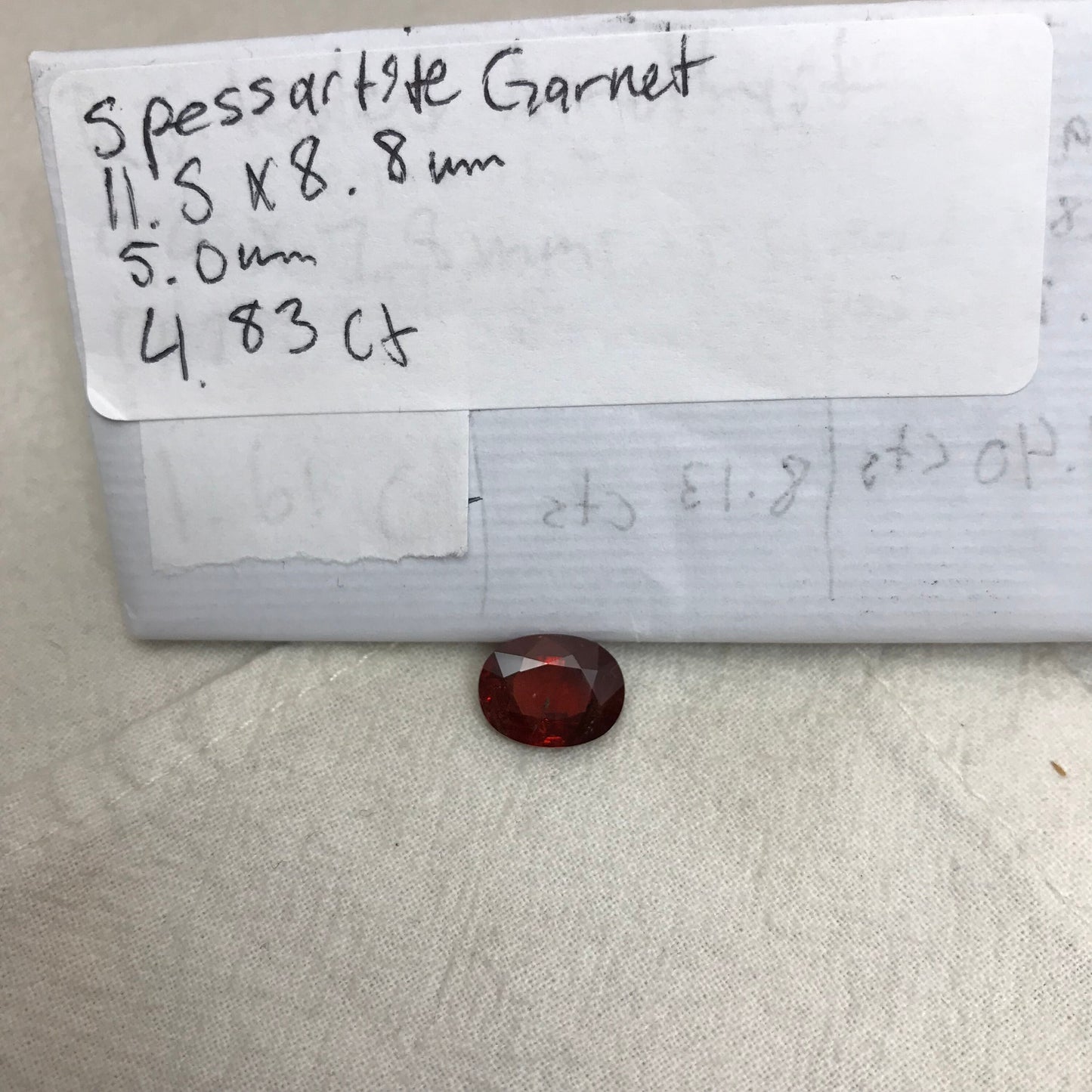4.83 Ct Spessartite Garnet, 11.5x8.8mm Orangey Red Garnet