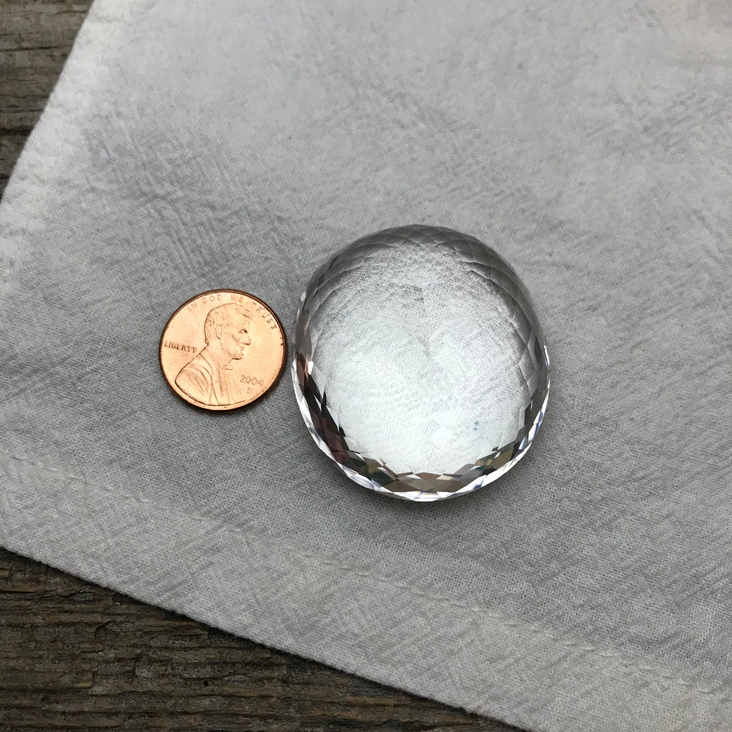 218 Carat Quartz 40x37mm Oval Cut Loose Gem, Large Colorless Gemstone, Big White Quartz