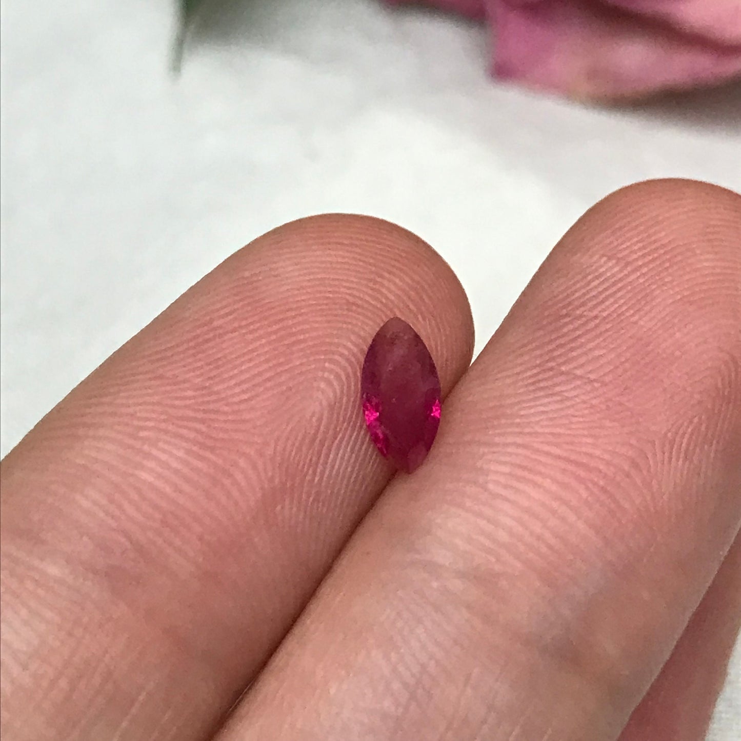 0.25 Ct. Utah Red Beryl, Faceted Bixbite, 7.2x3.7mm Marquise Cut, Red Beryl