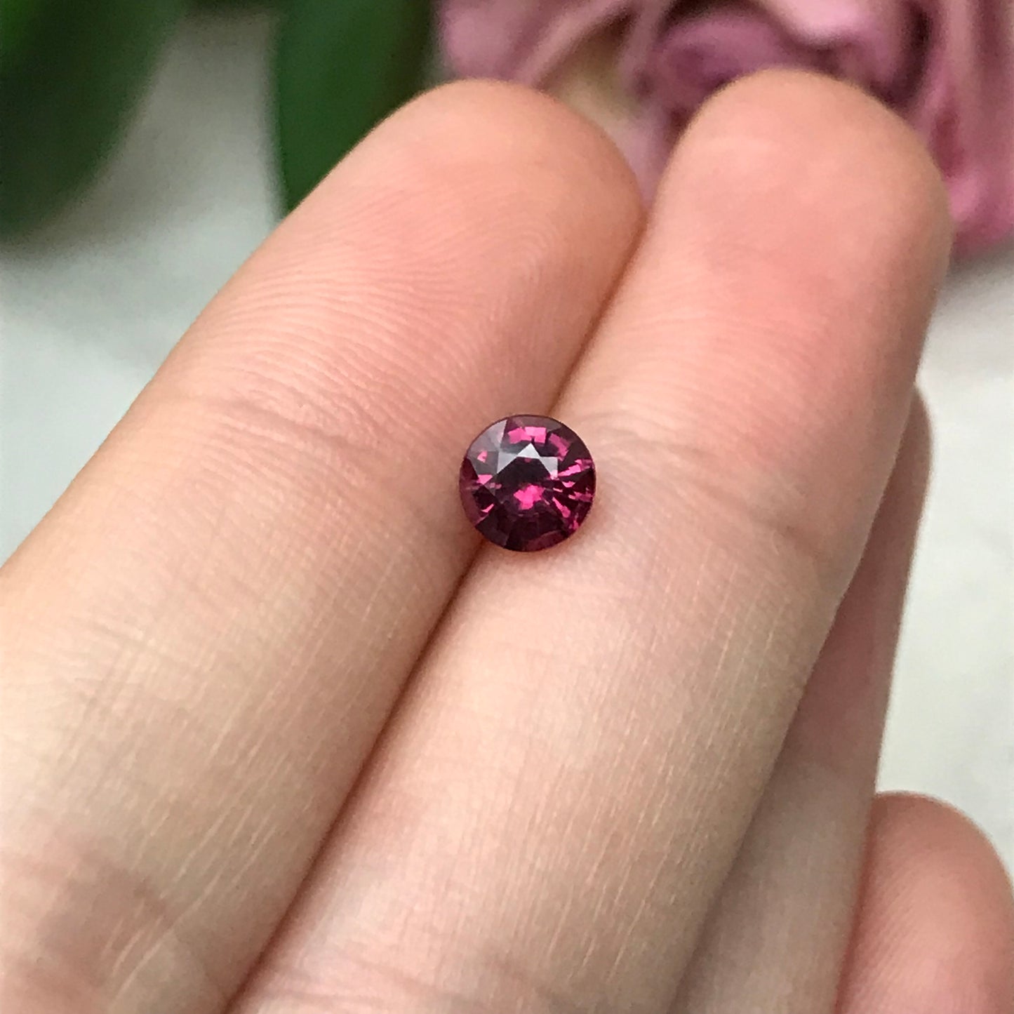 5.5mm Natural Rhodolite Garnet 0.83 Carat Round Gemstone, Rose Garnet, Faceted Loose Garnet