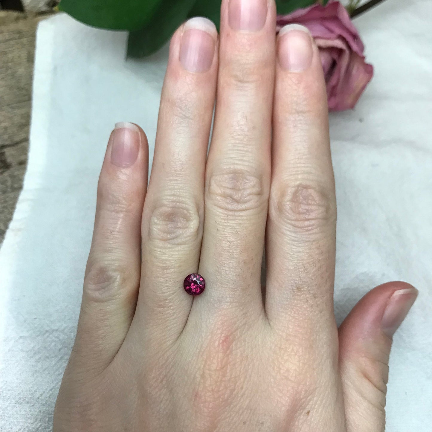 5.5mm Natural Rhodolite Garnet 0.83 Carat Round Gemstone, Rose Garnet, Faceted Loose Garnet