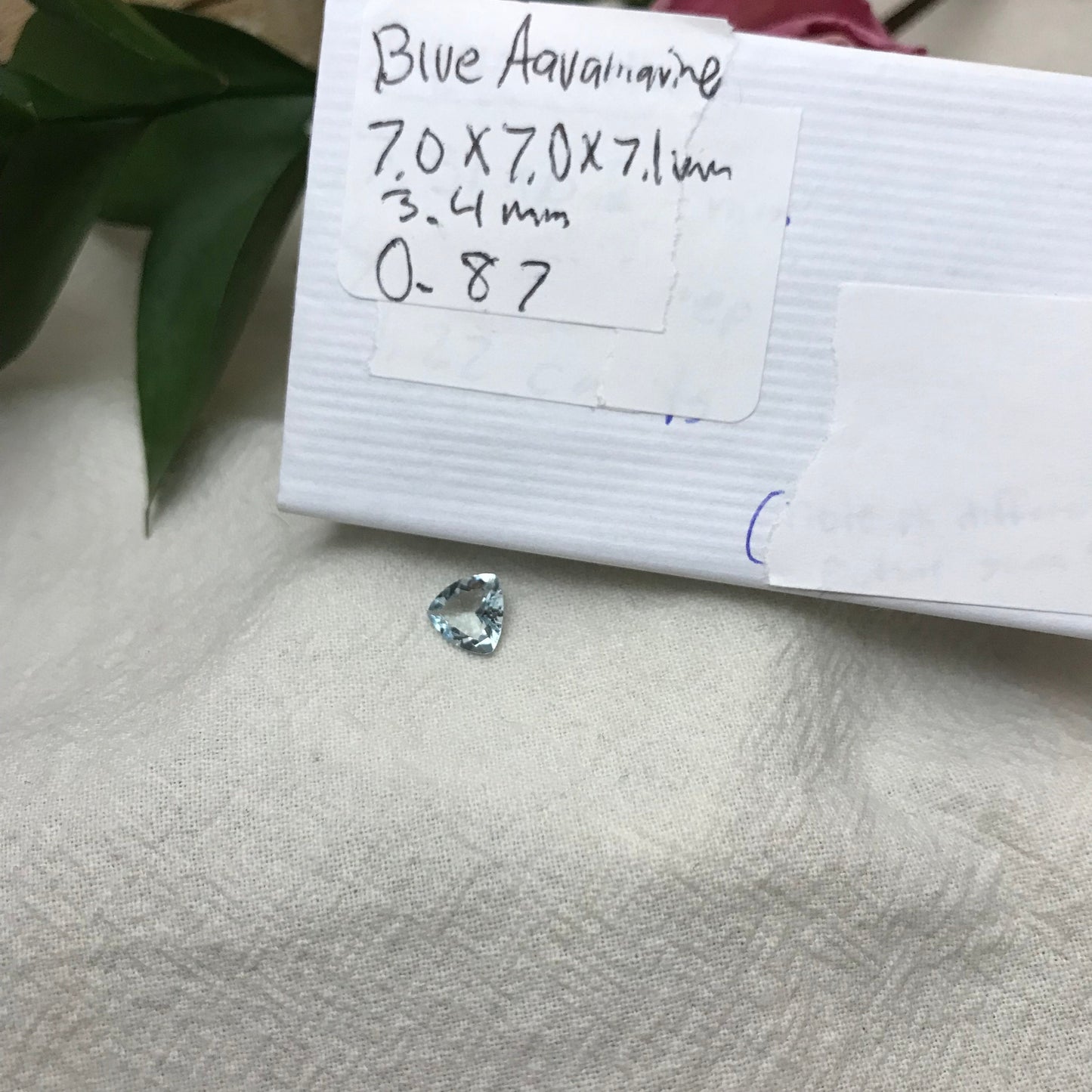 7mm Light Blue Aquamarine 0.87 Ct Trillion Cut Loose Beryl Faceted Loose Gem March Birthstone