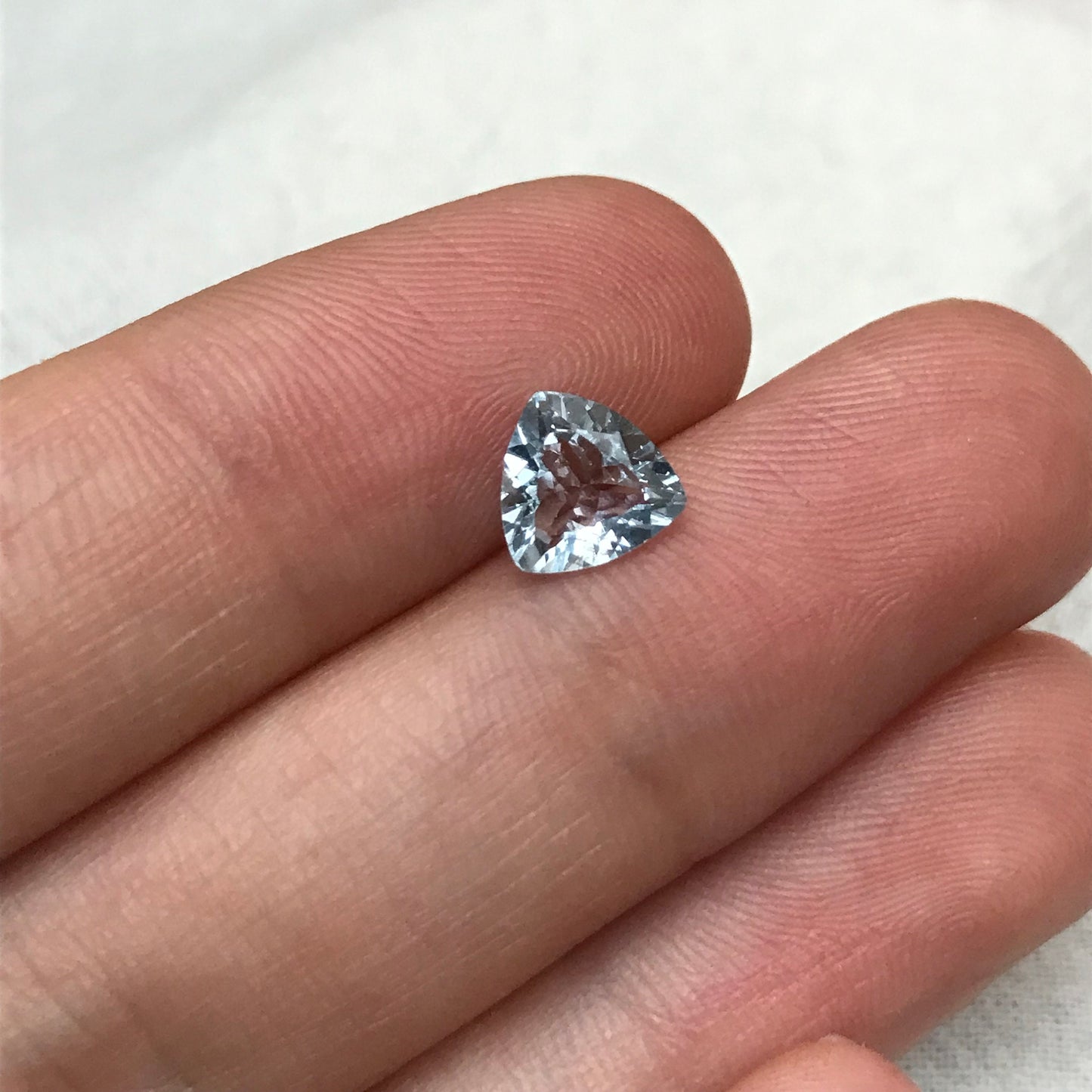 7mm Light Blue Aquamarine 0.87 Ct Trillion Cut Loose Beryl Faceted Loose Gem March Birthstone