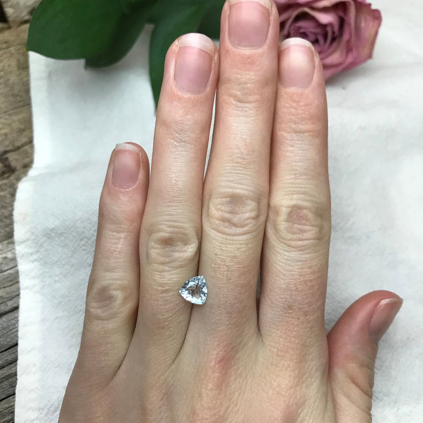 7mm Light Blue Aquamarine 0.87 Ct Trillion Cut Loose Beryl Faceted Loose Gem March Birthstone