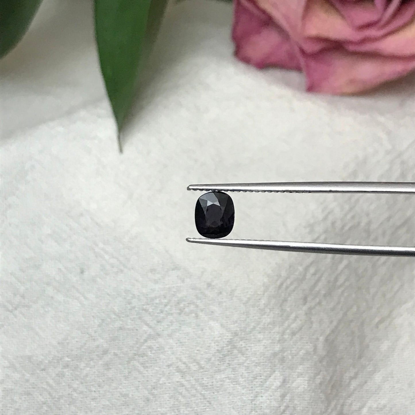 6x5mm Natural Purple Spinel 0.82 Cushion Cut, Faceted Loose Gemstone, Dark Purple Stone