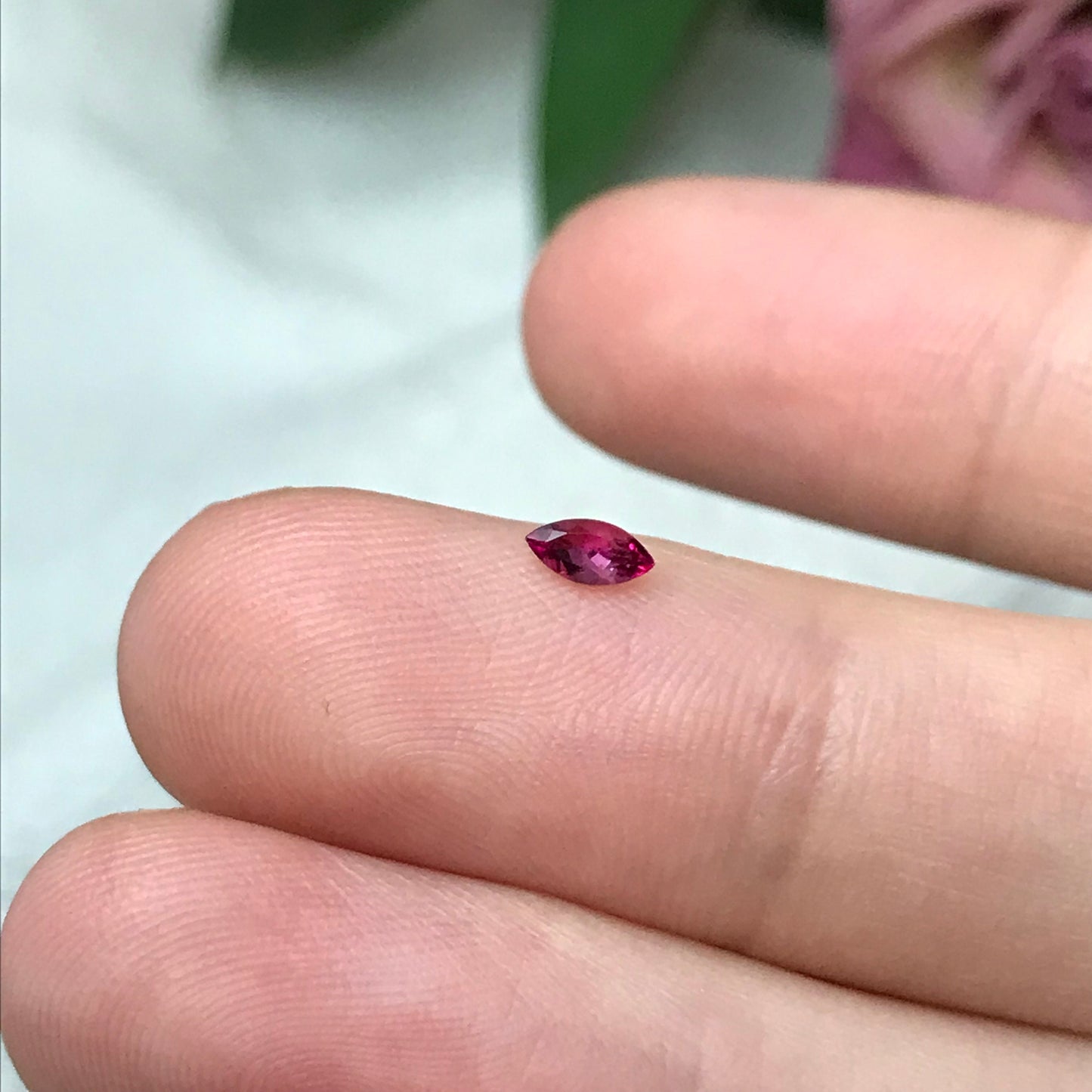 5x2.5mm Red Beryl, 0.13 Ct Faceted Bixbite, Natural Raspberry Red Beryl, Excellent Clarity
