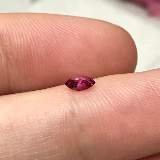 5x2.5mm Red Beryl, 0.13 Ct Faceted Bixbite, Natural Raspberry Red Beryl, Excellent Clarity