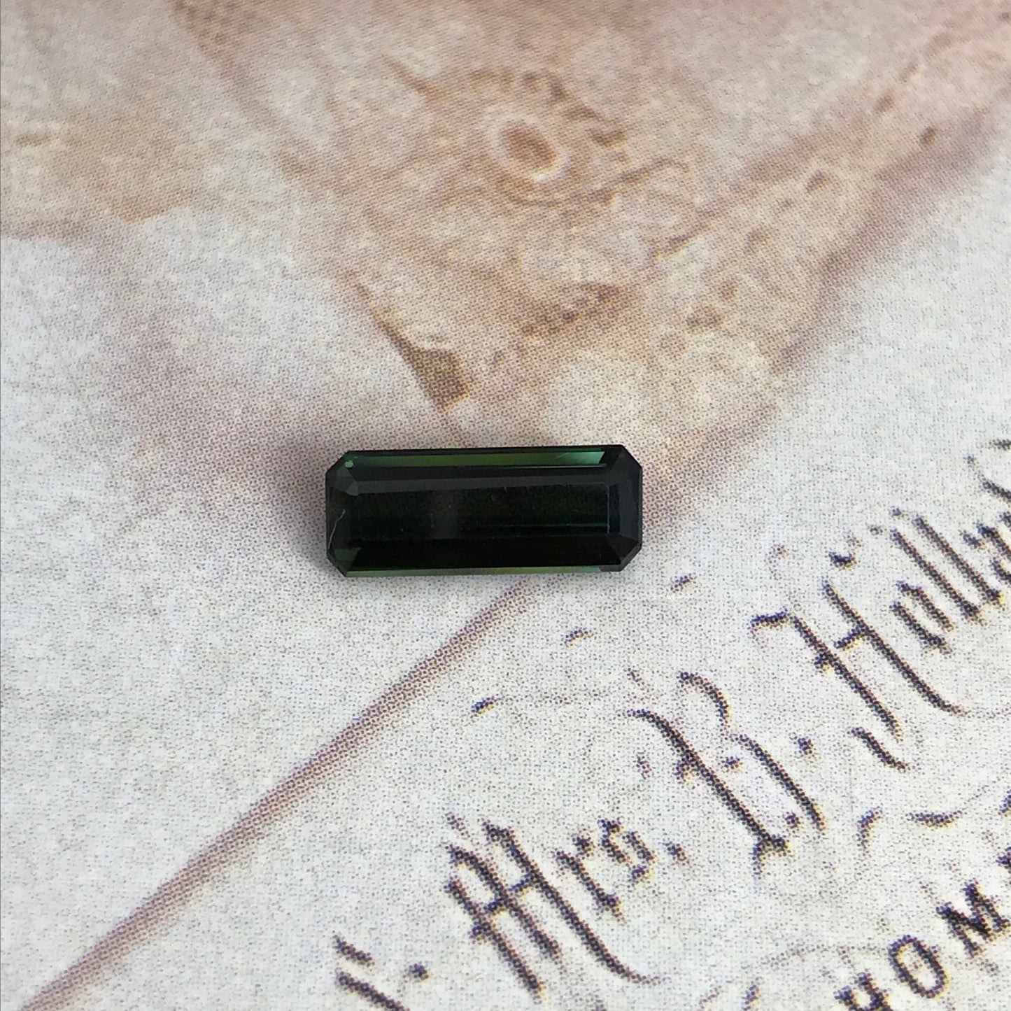 1.74 ct Natural Dark Green Tourmaline 11.5x4.5mm Long Octagon Cut Faceted Loose Unmounted Gem Gemstone Earth Mined Genuine