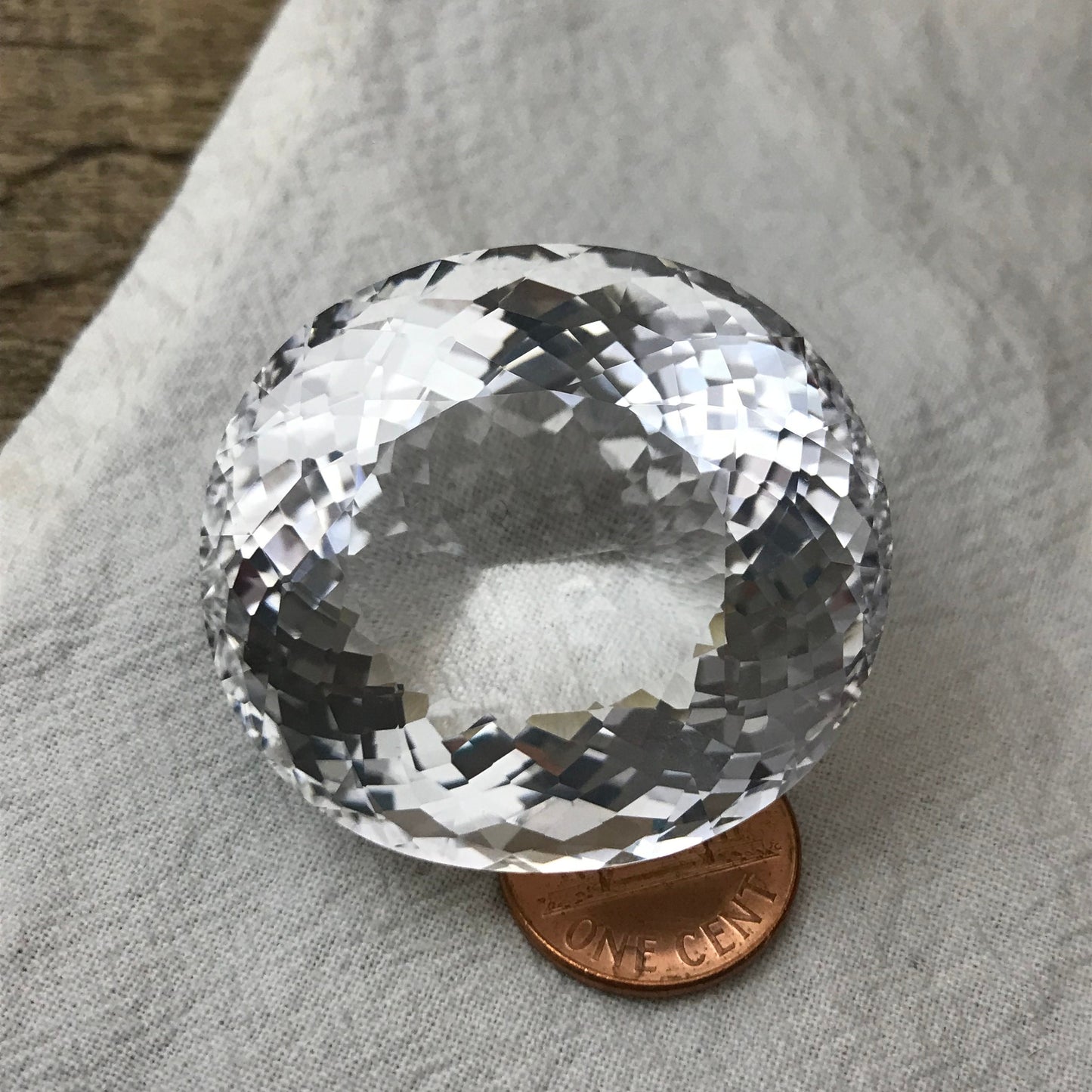 218 Carat Quartz 40x37mm Oval Cut Loose Gem, Large Colorless Gemstone, Big White Quartz