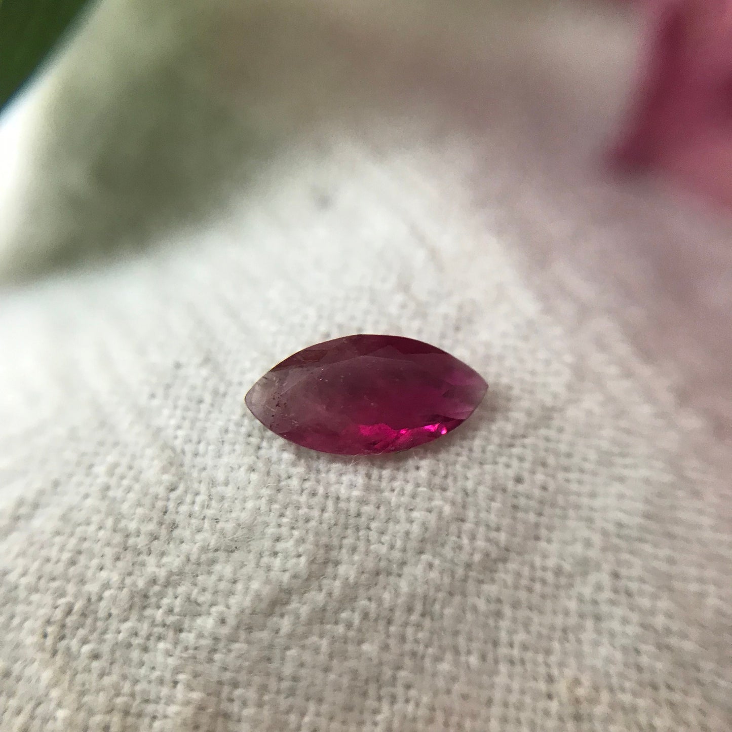 0.25 Ct. Utah Red Beryl, Faceted Bixbite, 7.2x3.7mm Marquise Cut, Red Beryl
