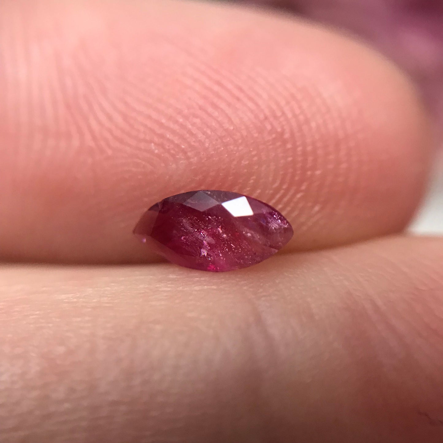 0.25 Ct. Utah Red Beryl, Faceted Bixbite, 7.2x3.7mm Marquise Cut, Red Beryl