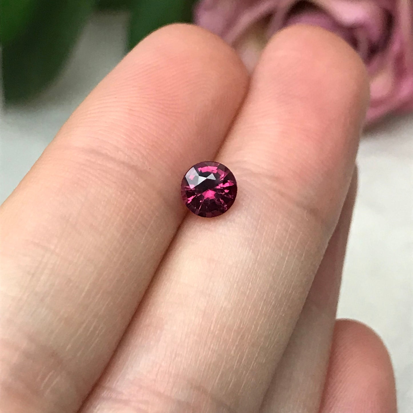 5.5mm Natural Rhodolite Garnet 0.83 Carat Round Gemstone, Rose Garnet, Faceted Loose Garnet