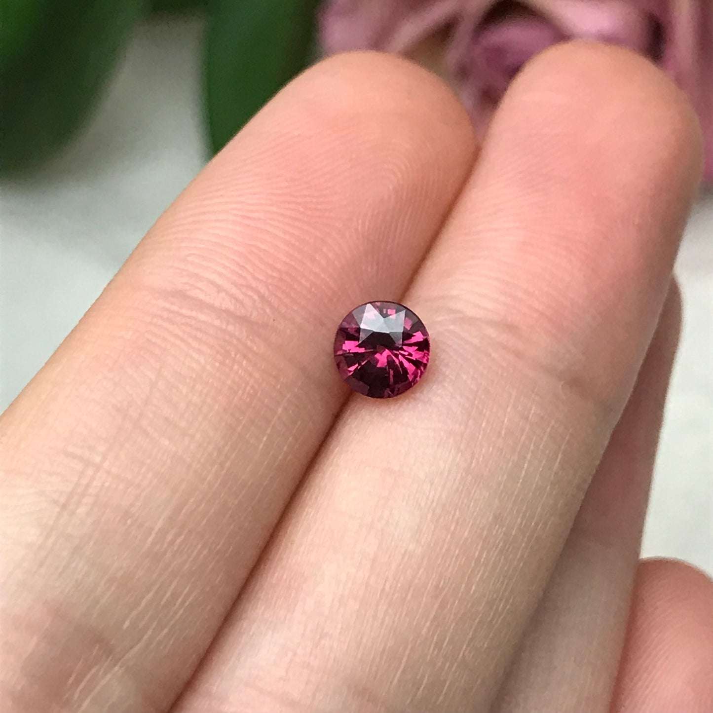 5.5mm Natural Rhodolite Garnet 0.83 Carat Round Gemstone, Rose Garnet, Faceted Loose Garnet
