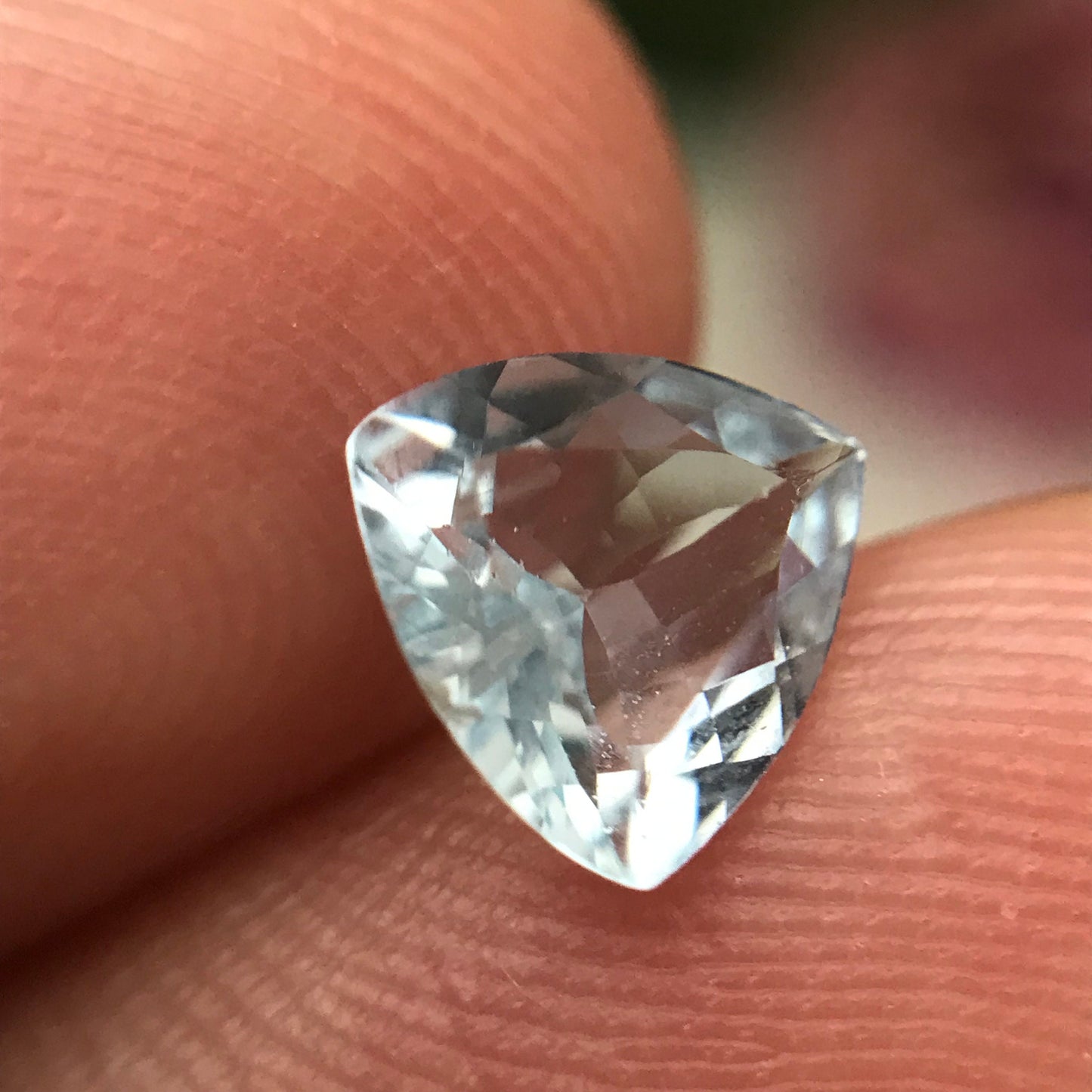 7mm Light Blue Aquamarine 0.87 Ct Trillion Cut Loose Beryl Faceted Loose Gem March Birthstone