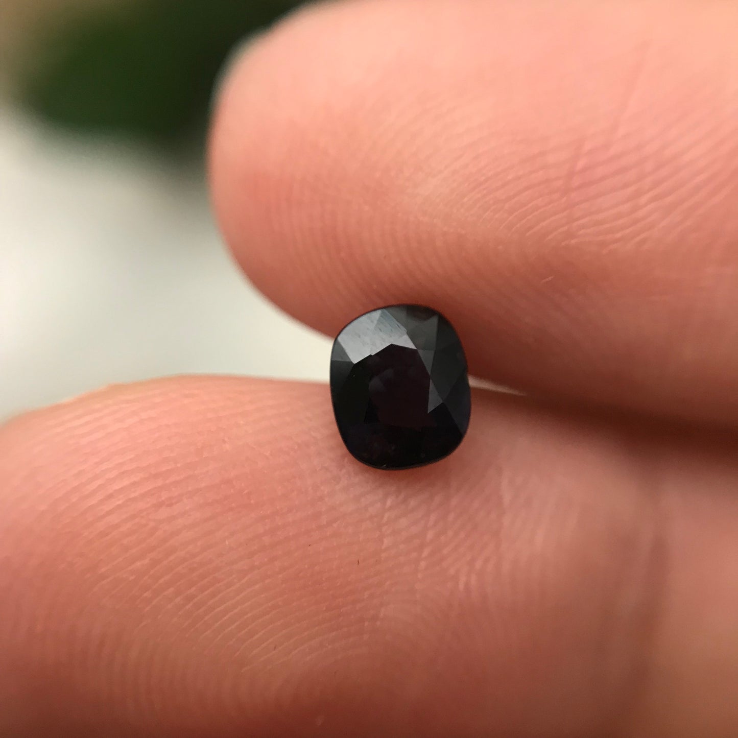 6x5mm Natural Purple Spinel 0.82 Cushion Cut, Faceted Loose Gemstone, Dark Purple Stone