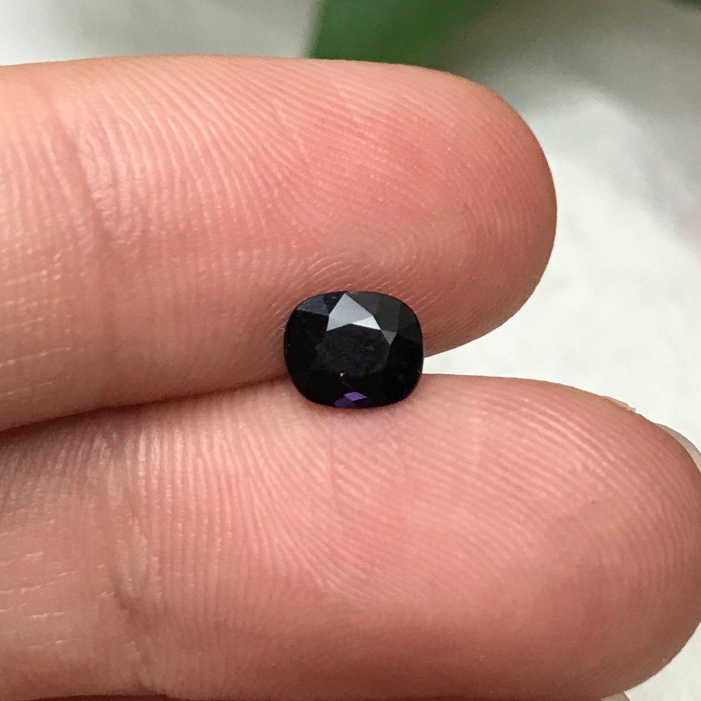 6x5mm Natural Purple Spinel 0.82 Cushion Cut, Faceted Loose Gemstone, Dark Purple Stone