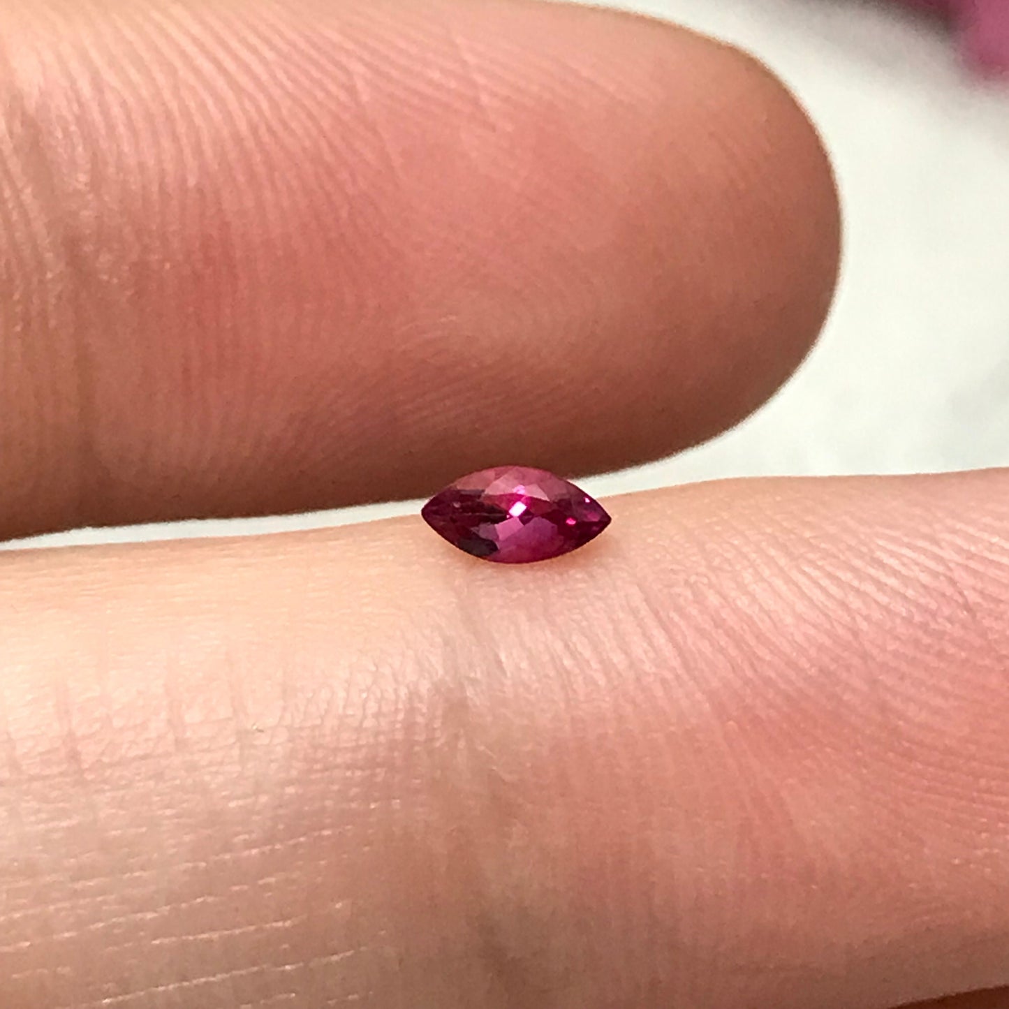 5x2.5mm Red Beryl, 0.13 Ct Faceted Bixbite, Natural Raspberry Red Beryl, Excellent Clarity