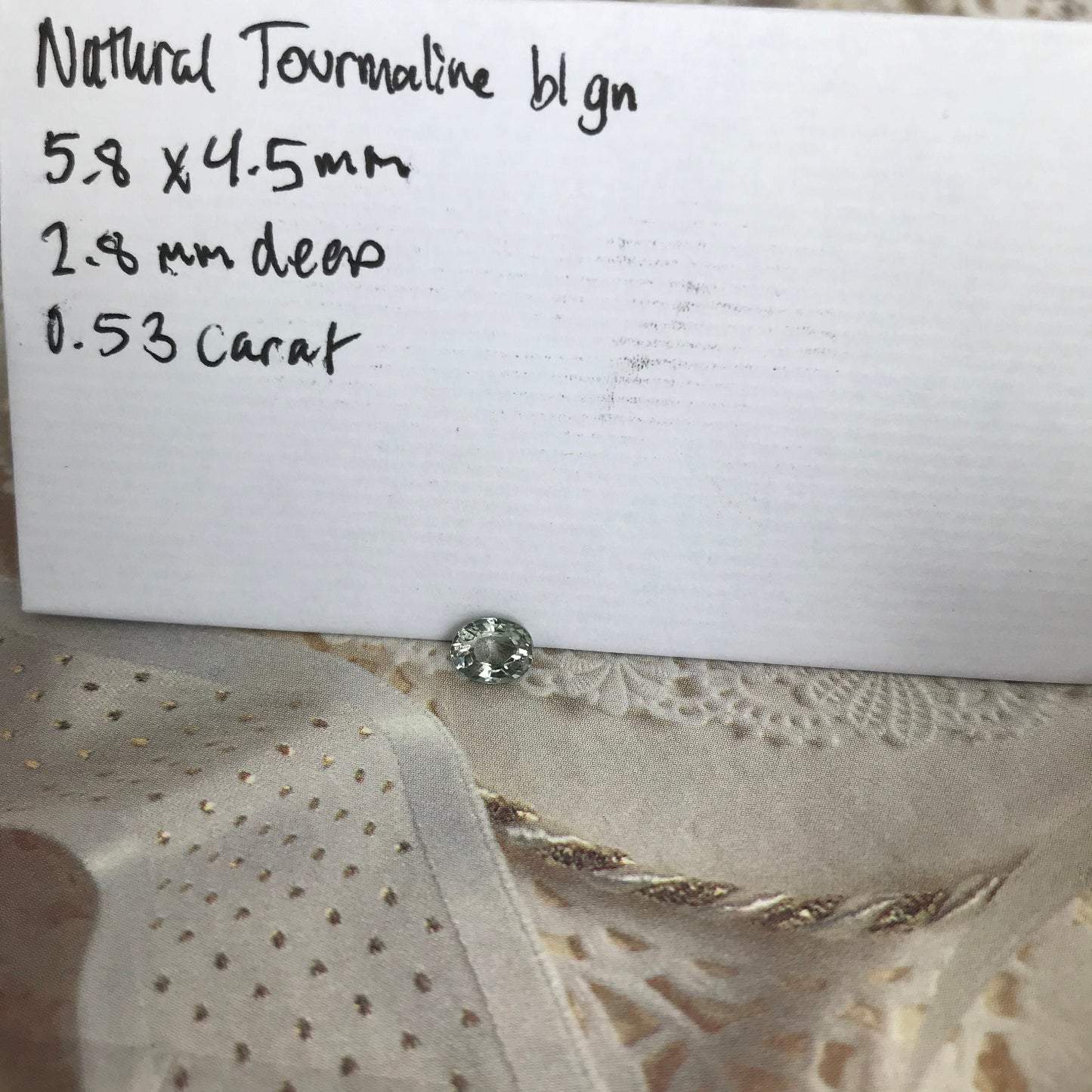 Natural Light Bluish Green Tourmaline 0.53 Carat 5.8x4.5mm, Faceted Loose Gemstone Oval Cut Tourmaline,