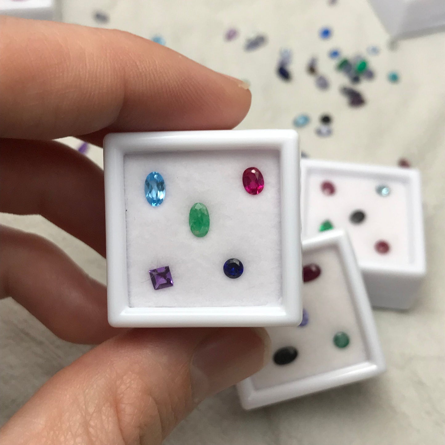 5 Gemstone Mix, 3mm wide Loose Faceted Gems, Loose SMALL Gems, Topaz, Citrine, Amethyst, Ruby, Sapphire, Emerald, Surprise Gems