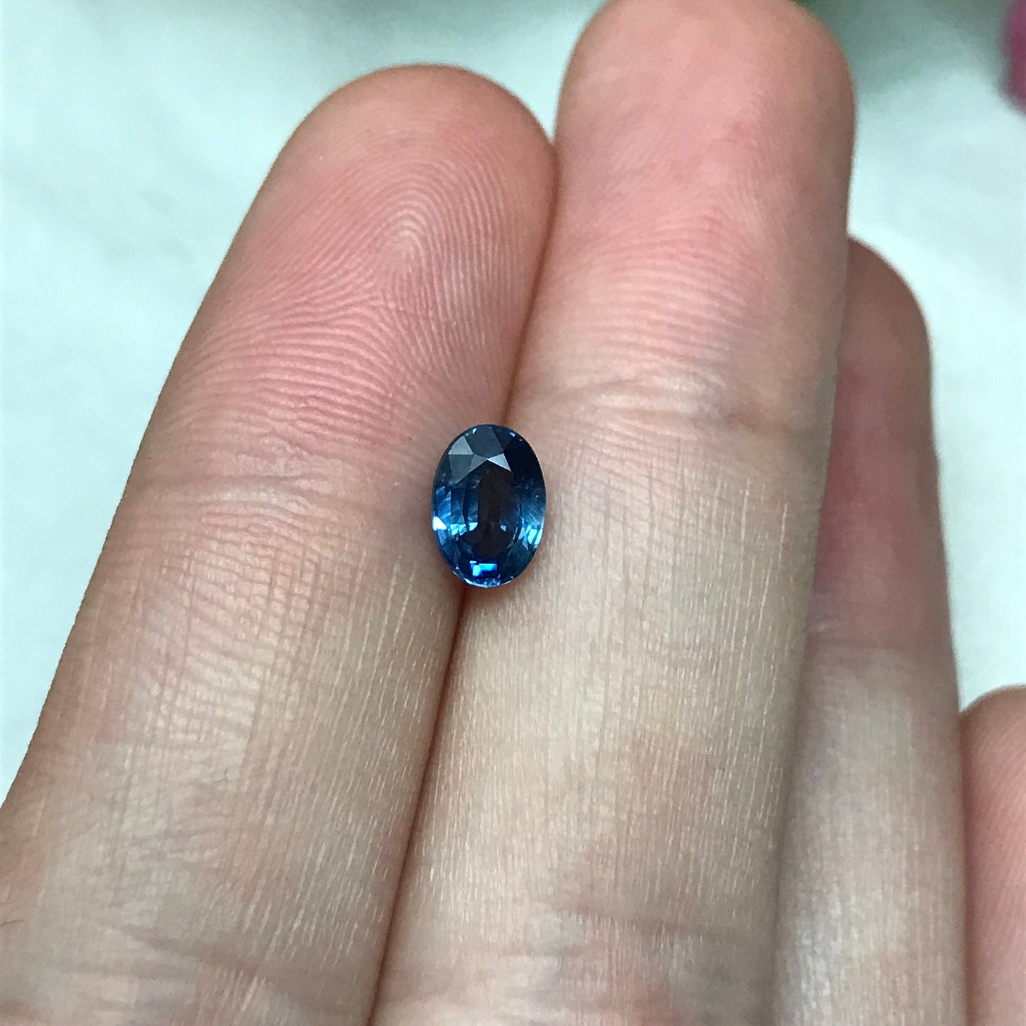 7x5mm Natural Blue Sapphire 1.09 Carats Oval Cut Medium Blue Sapphire Faceted Loose Sapphire