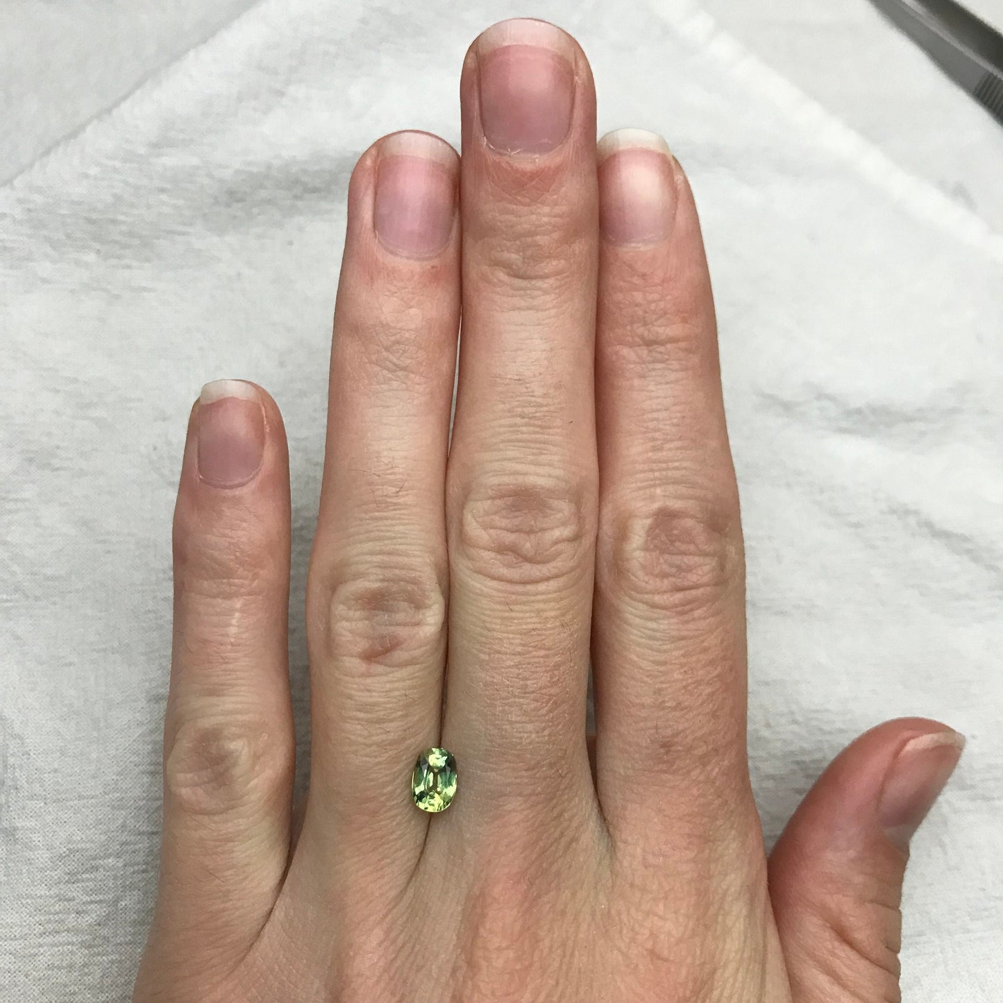 0.98 Carat Natural Bi-Color Sapphire 6.5x5mm Oval Faceted Loose Gemstone, Green- Yellow Parti Sapphire, Unheated