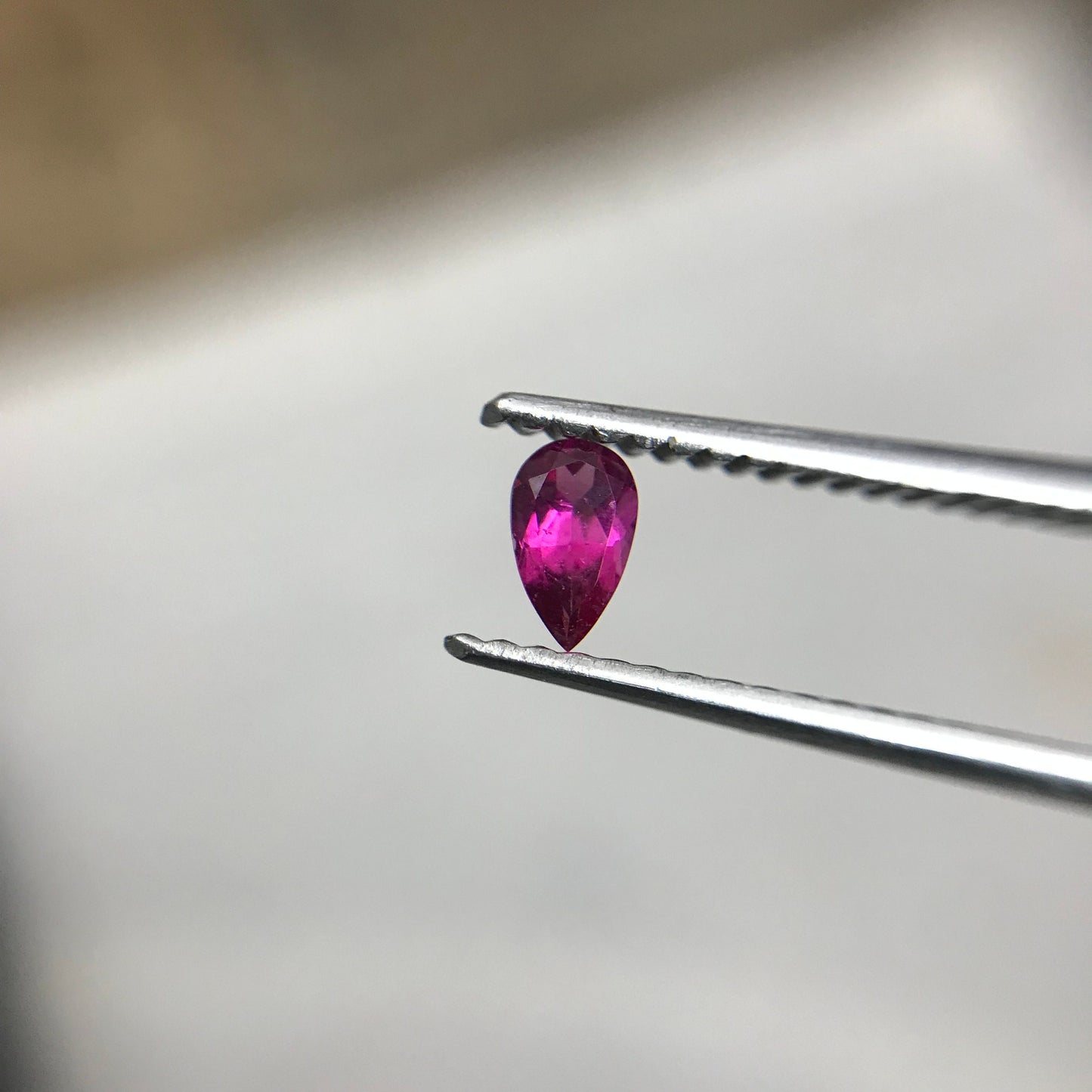 0.10 ct Red Beryl 4.4x2.6mm Pear Cut, Natural Utah Red Beryl, Faceted Bixbite, VS! Rare Gemstone 4.5x2.5mm
