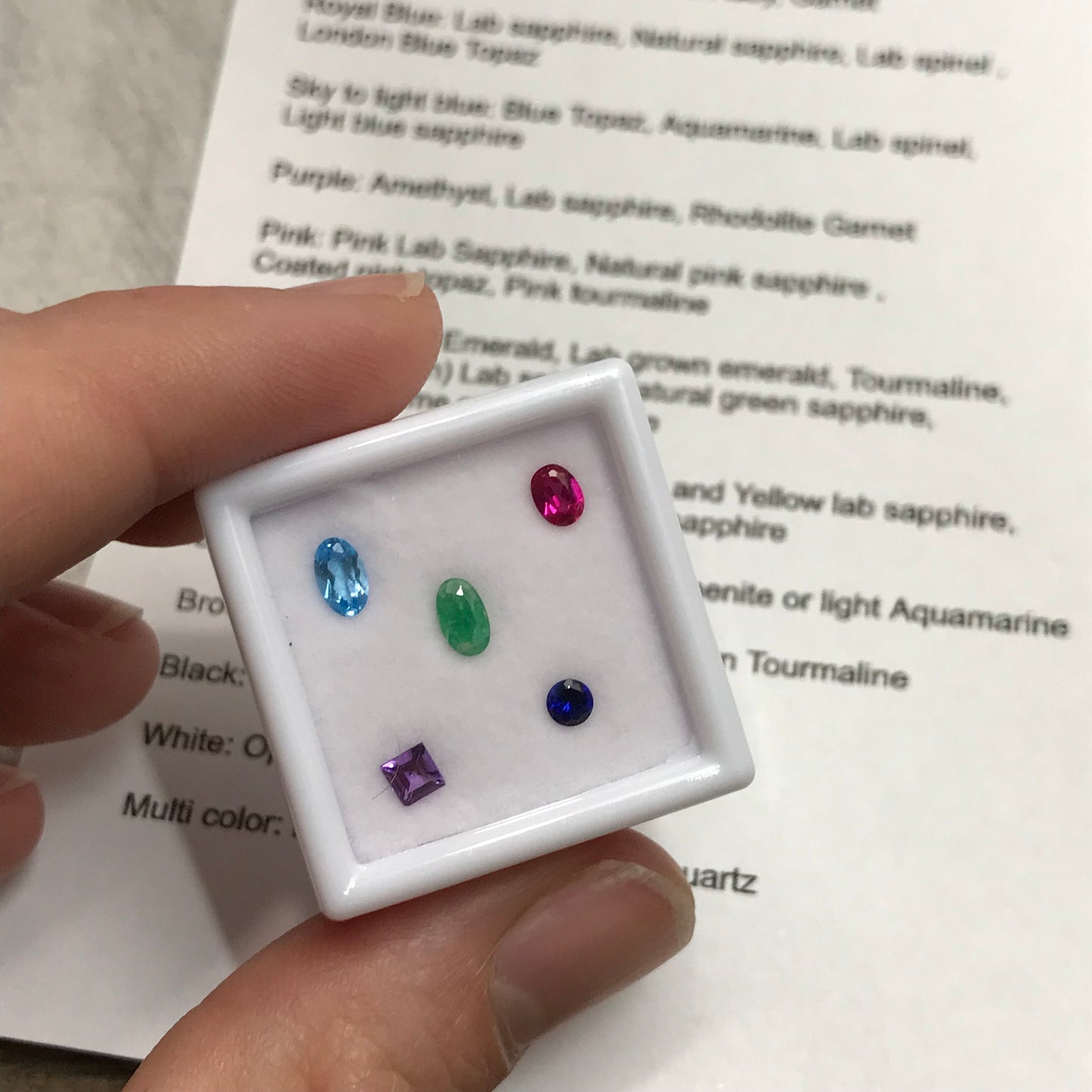 5 Gemstone Mix, 3mm wide Loose Faceted Gems, Loose SMALL Gems, Topaz, Citrine, Amethyst, Ruby, Sapphire, Emerald, Surprise Gems