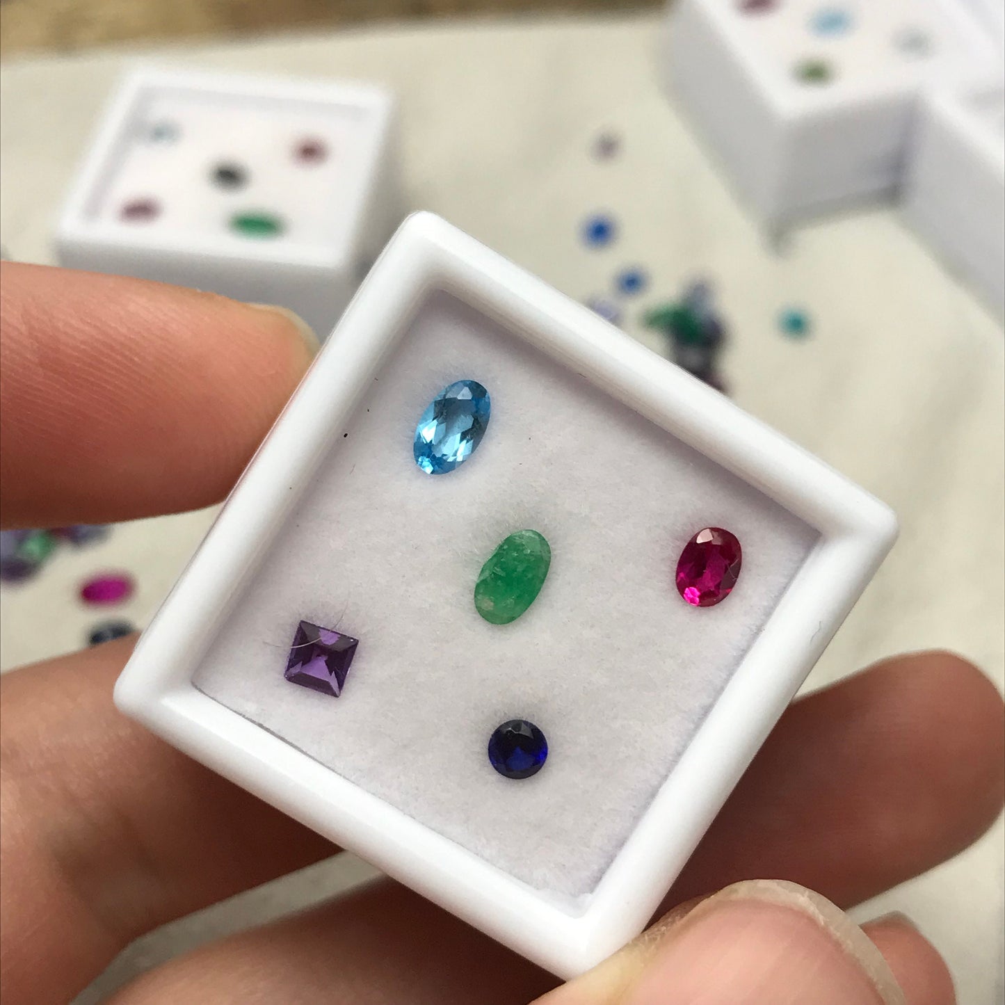 5 Gemstone Mix, 3mm wide Loose Faceted Gems, Loose SMALL Gems, Topaz, Citrine, Amethyst, Ruby, Sapphire, Emerald, Surprise Gems